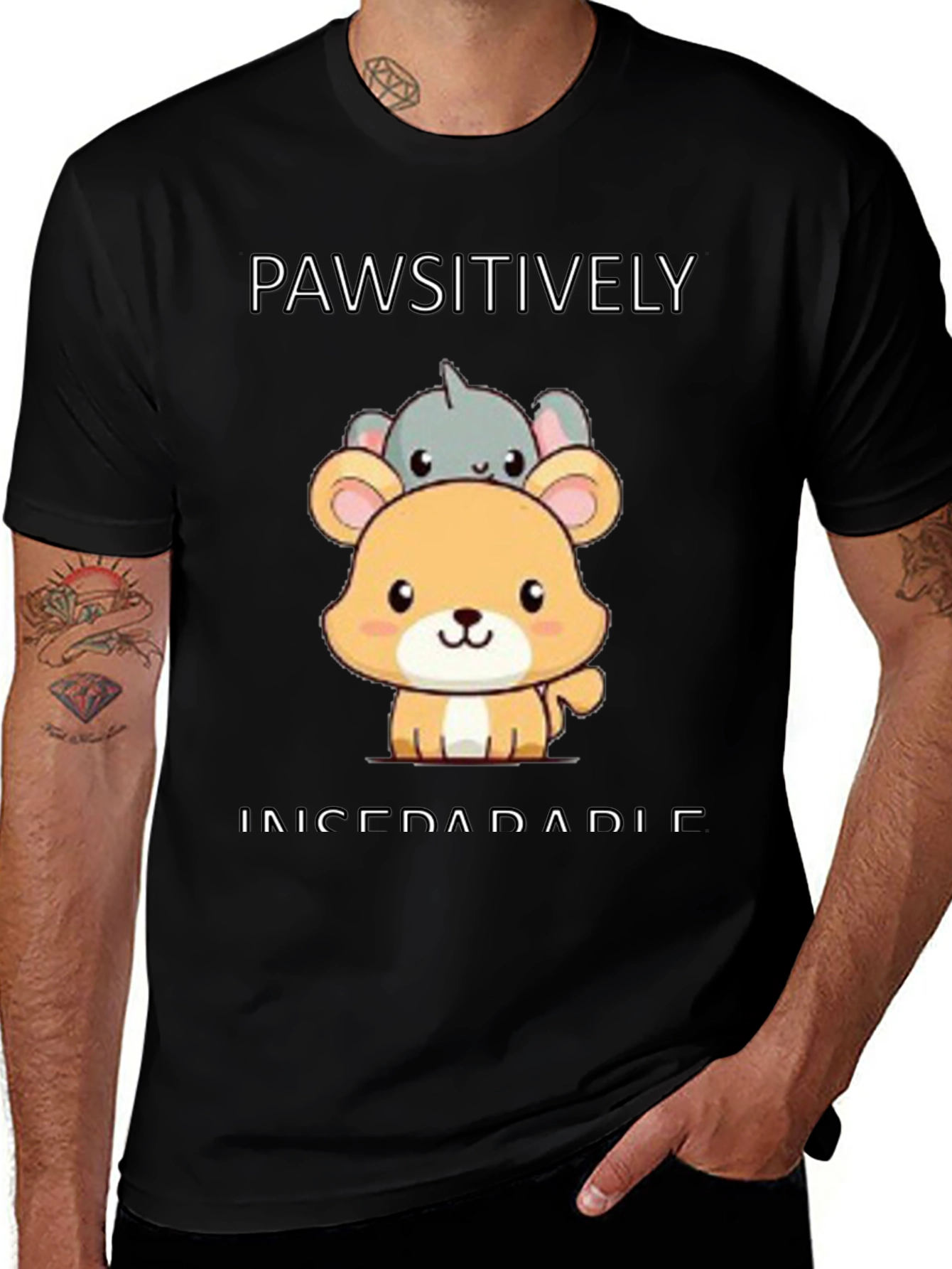 Pawsitively Inseperable Animal Graphic T-Shirt