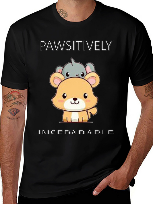 Pawsitively Inseperable Animal Graphic T-Shirt