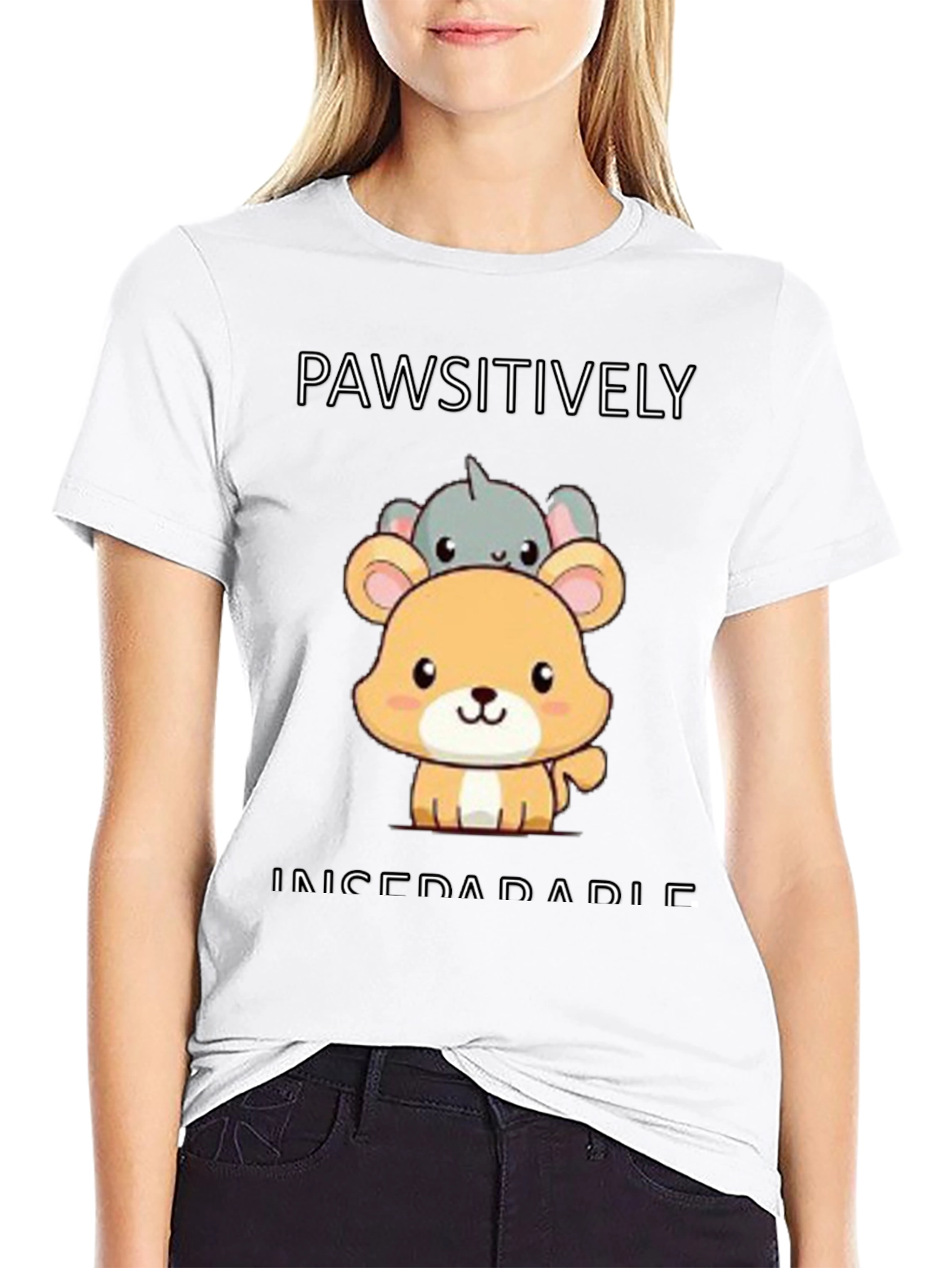 Pawsitively Inseperable Animal Graphic T-Shirt