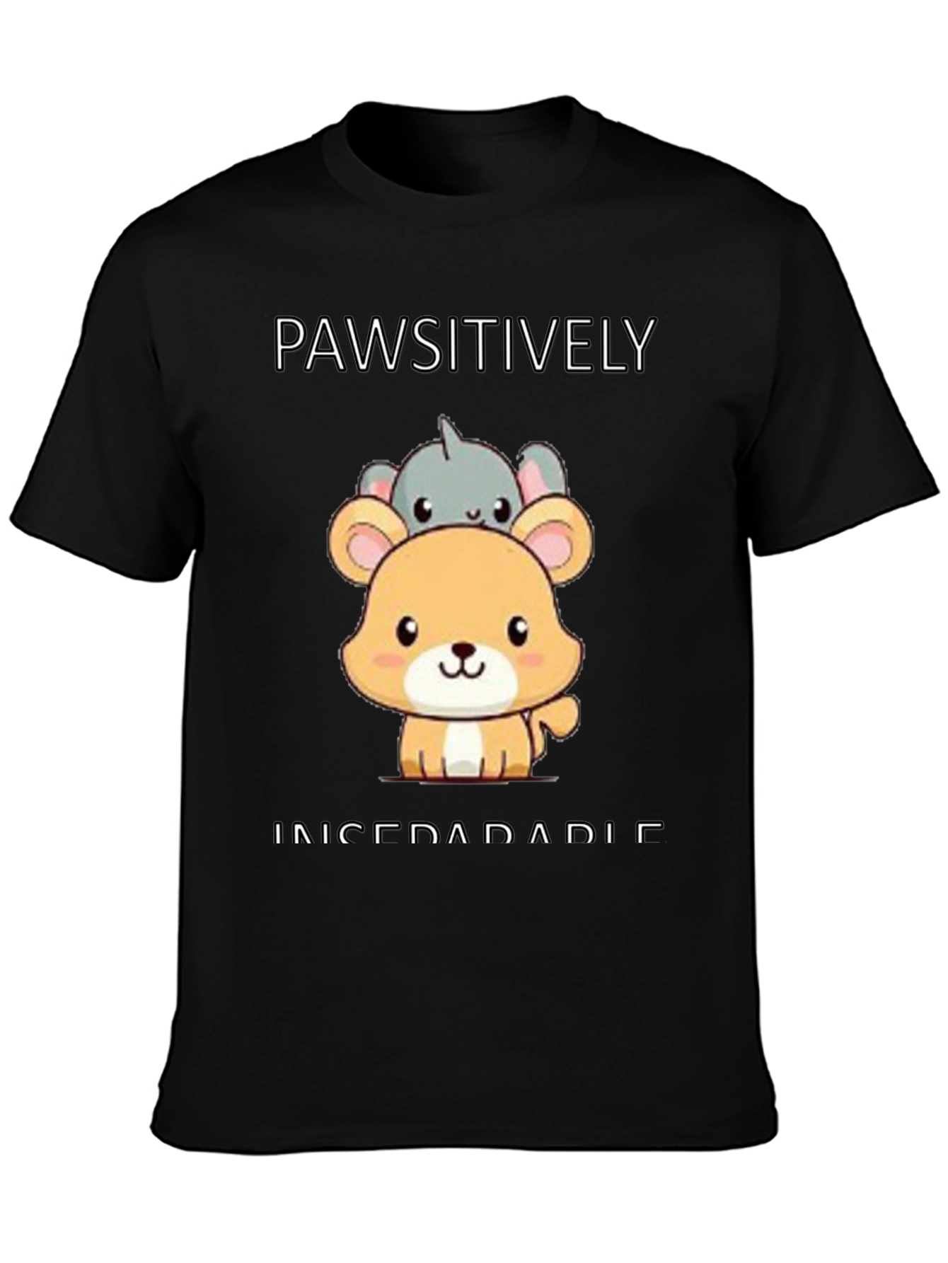 Pawsitively Inseperable Animal Graphic T-Shirt