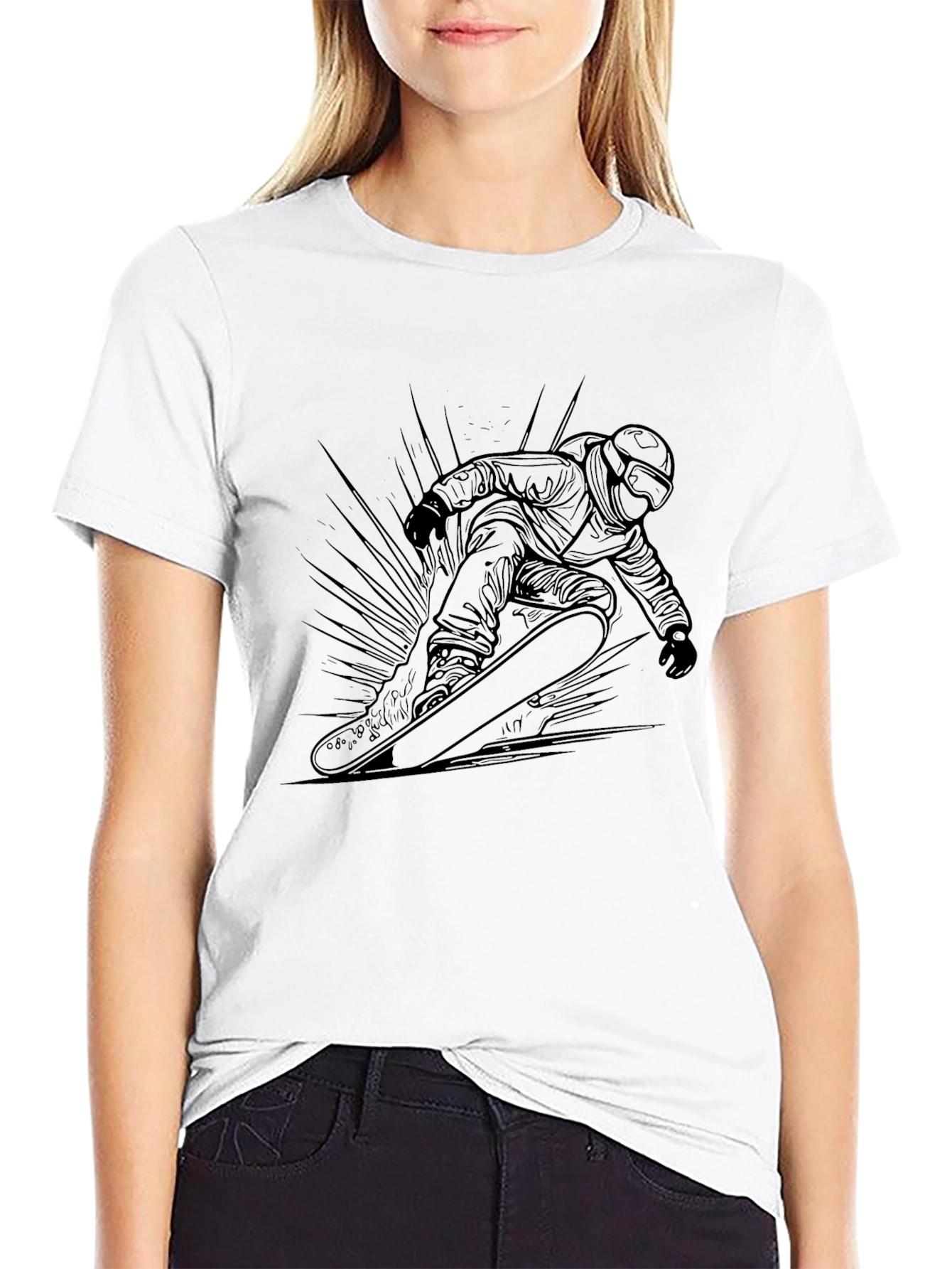 Black Snowboarder Graphic Tee - Cool Style