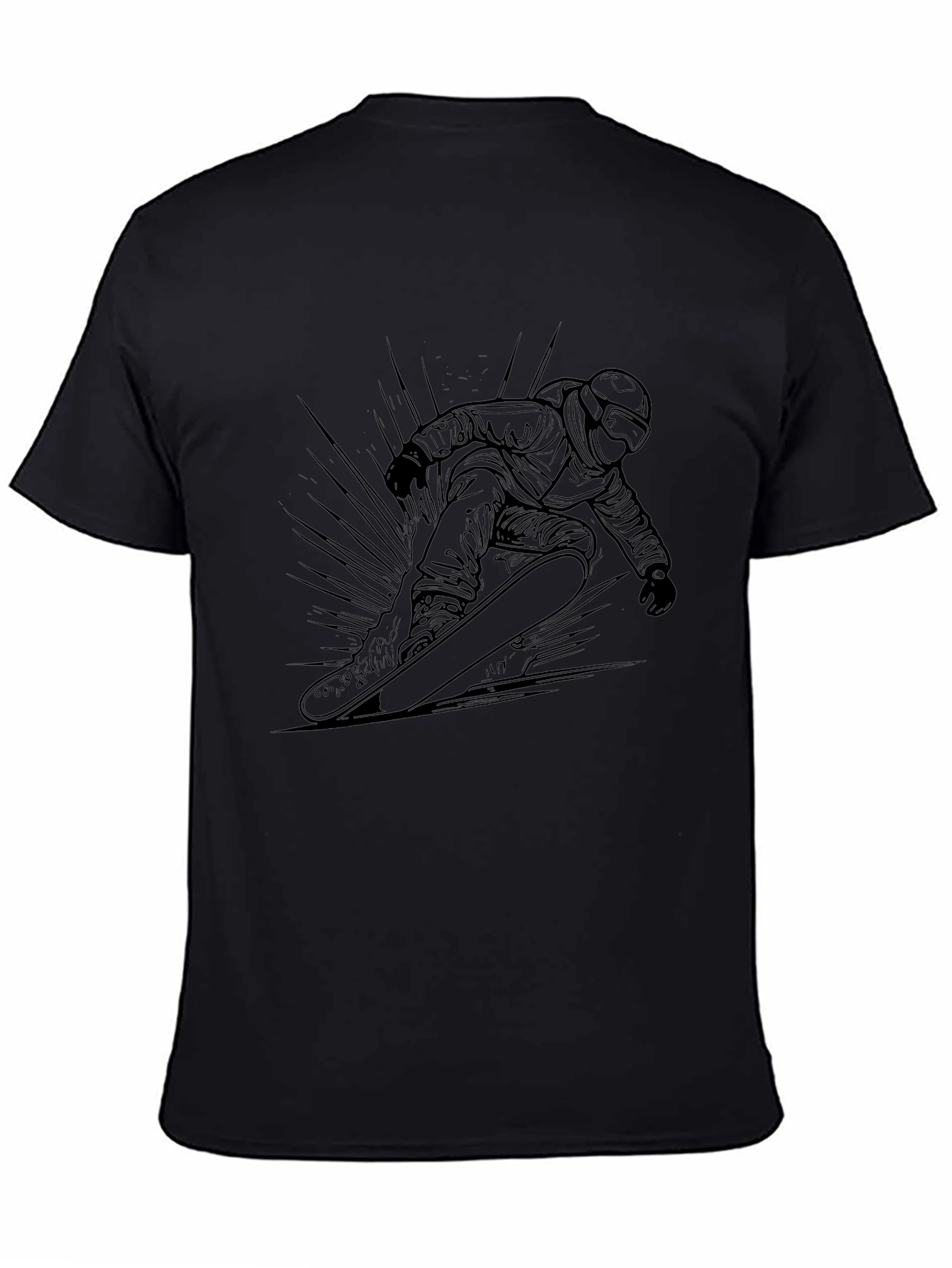 Black Snowboarder Graphic Tee - Cool Style