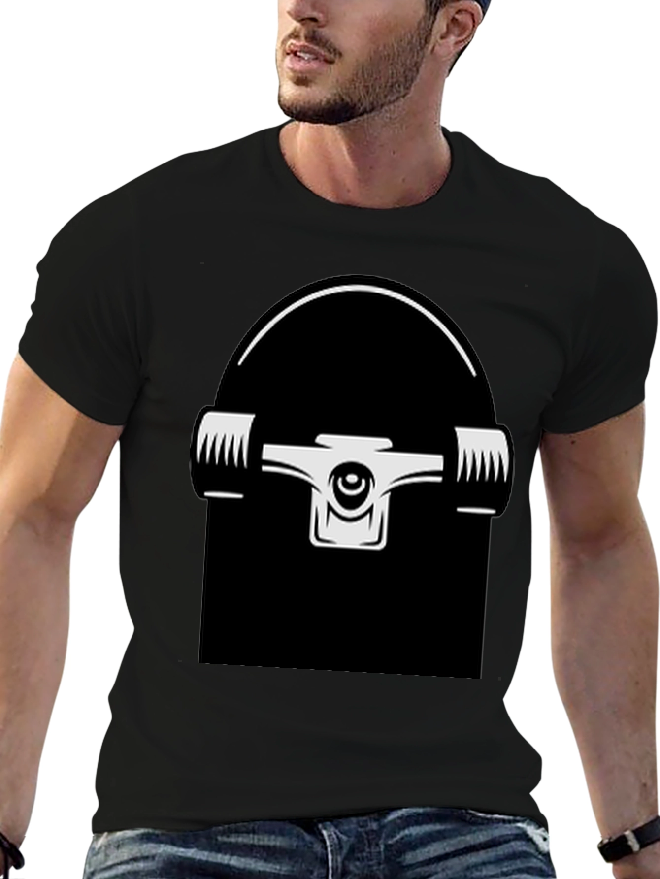 Skateboard Truck Graphic T-Shirt - Black