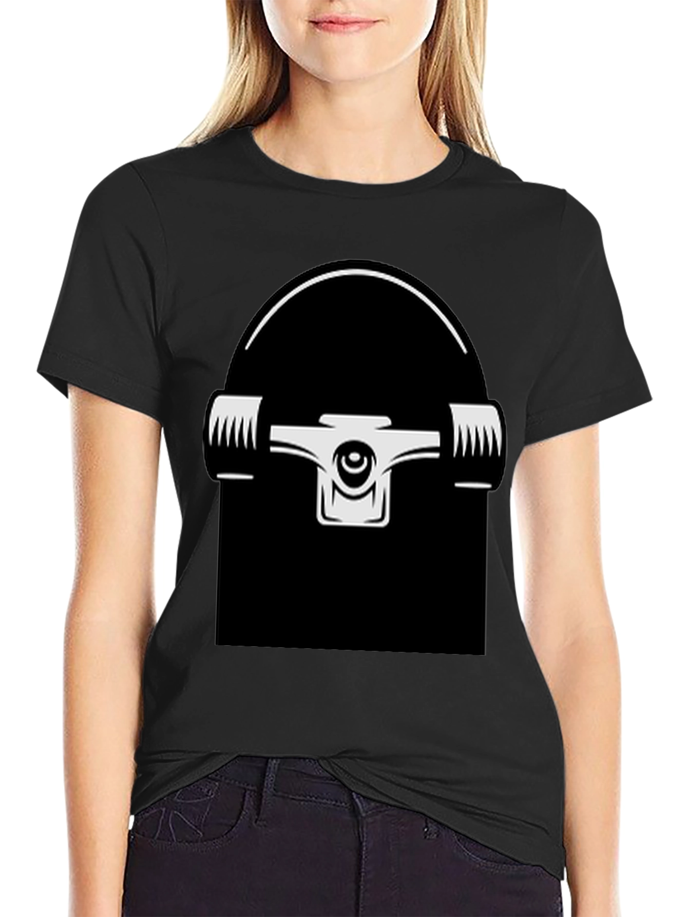 Skateboard Truck Graphic T-Shirt - Black