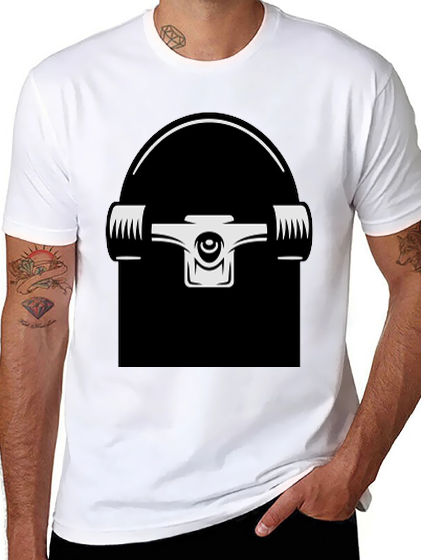 Skateboard Truck Graphic T-Shirt - Black