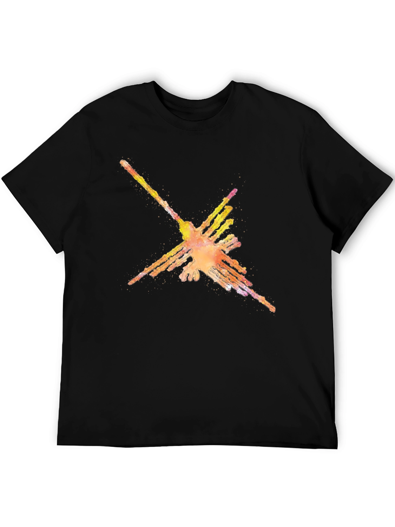 Nazca Lines Hummingbird Black T-Shirt