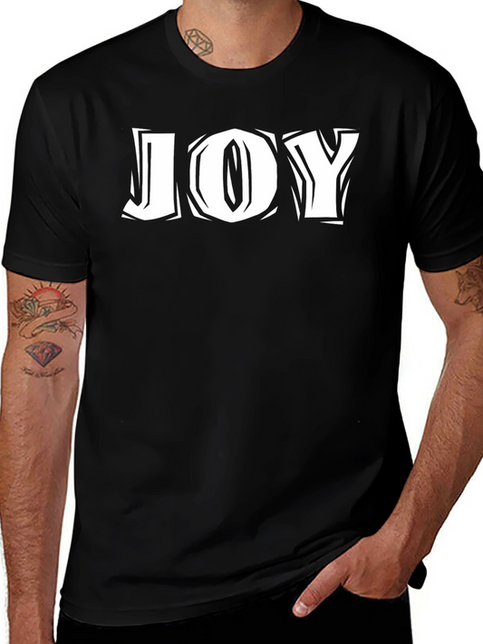 Joy Graphic Print Tee - Black Cotton Blend
