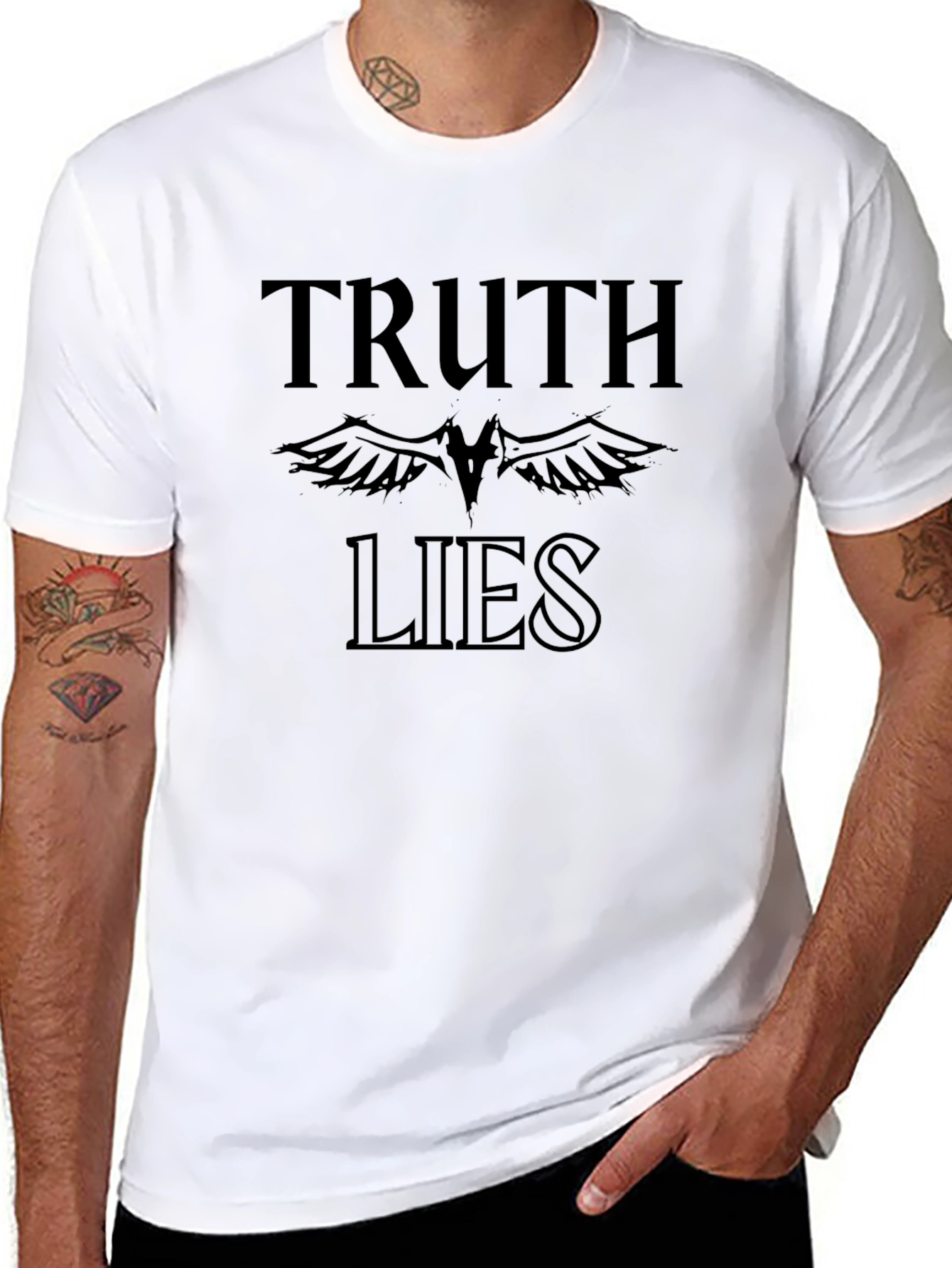 Truth Lies Graphic Black T-Shirt