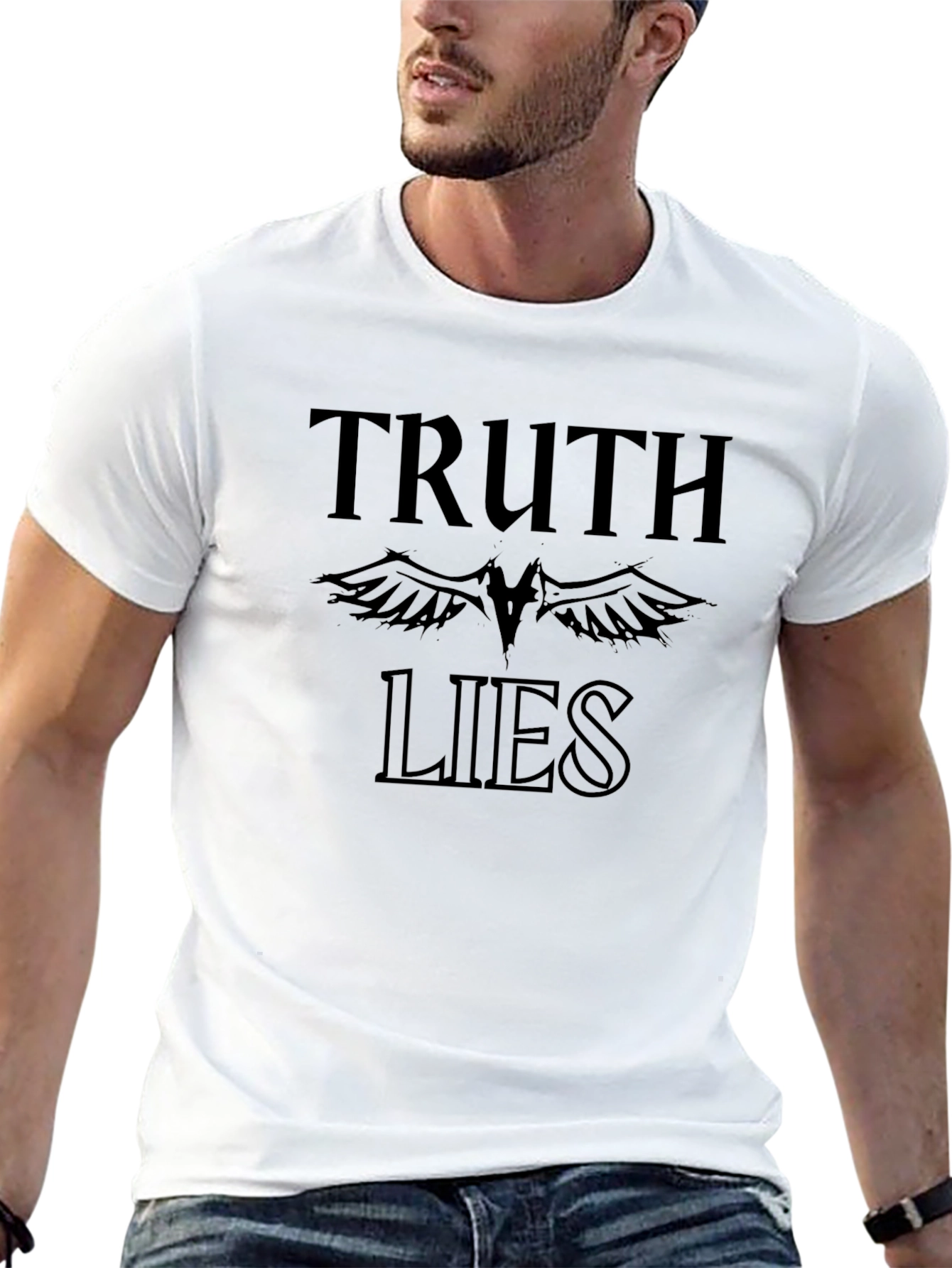 Truth Lies Graphic Black T-Shirt