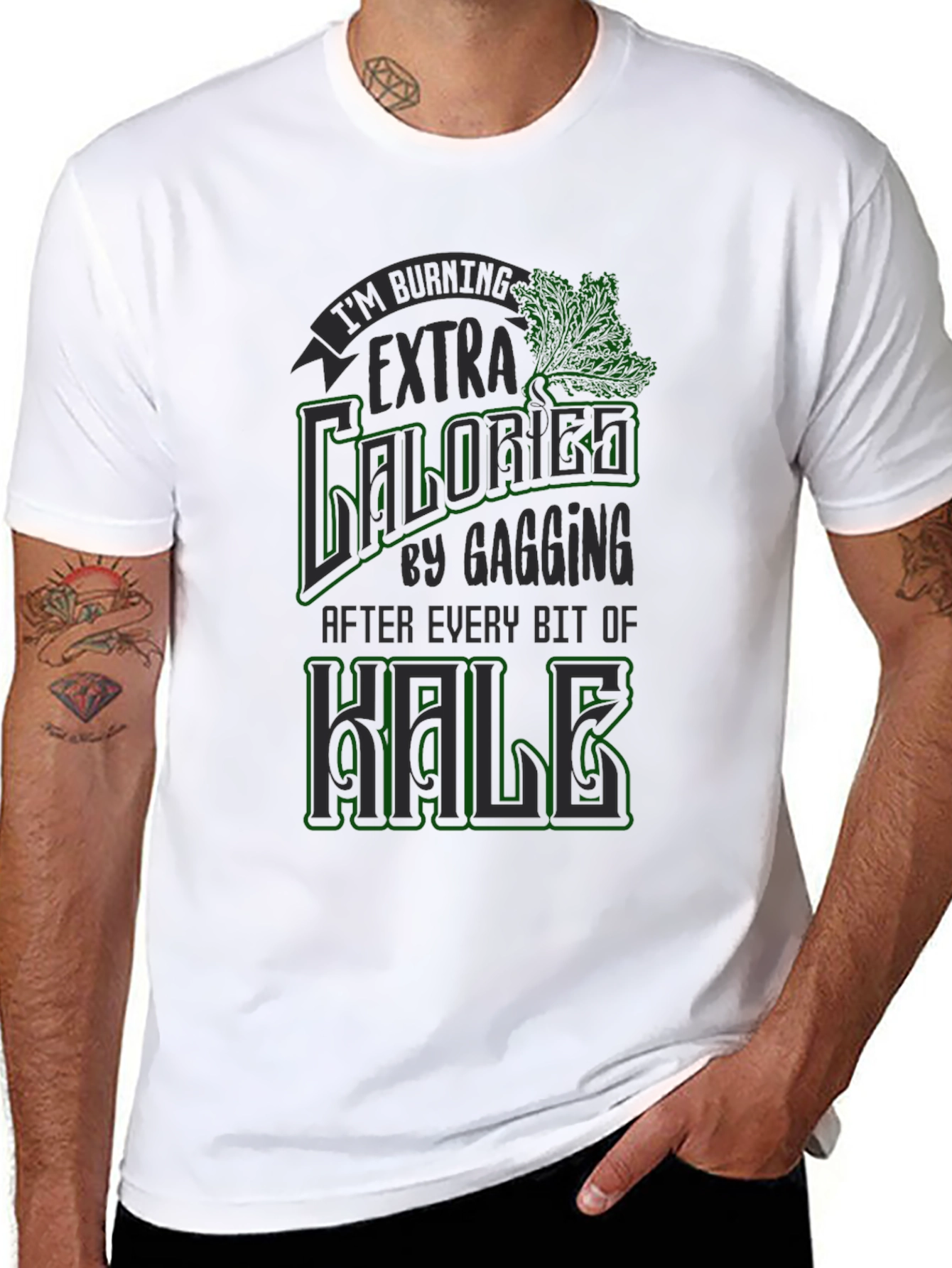 Funny Kale Gagging Extra Calories Burn T-Shirt