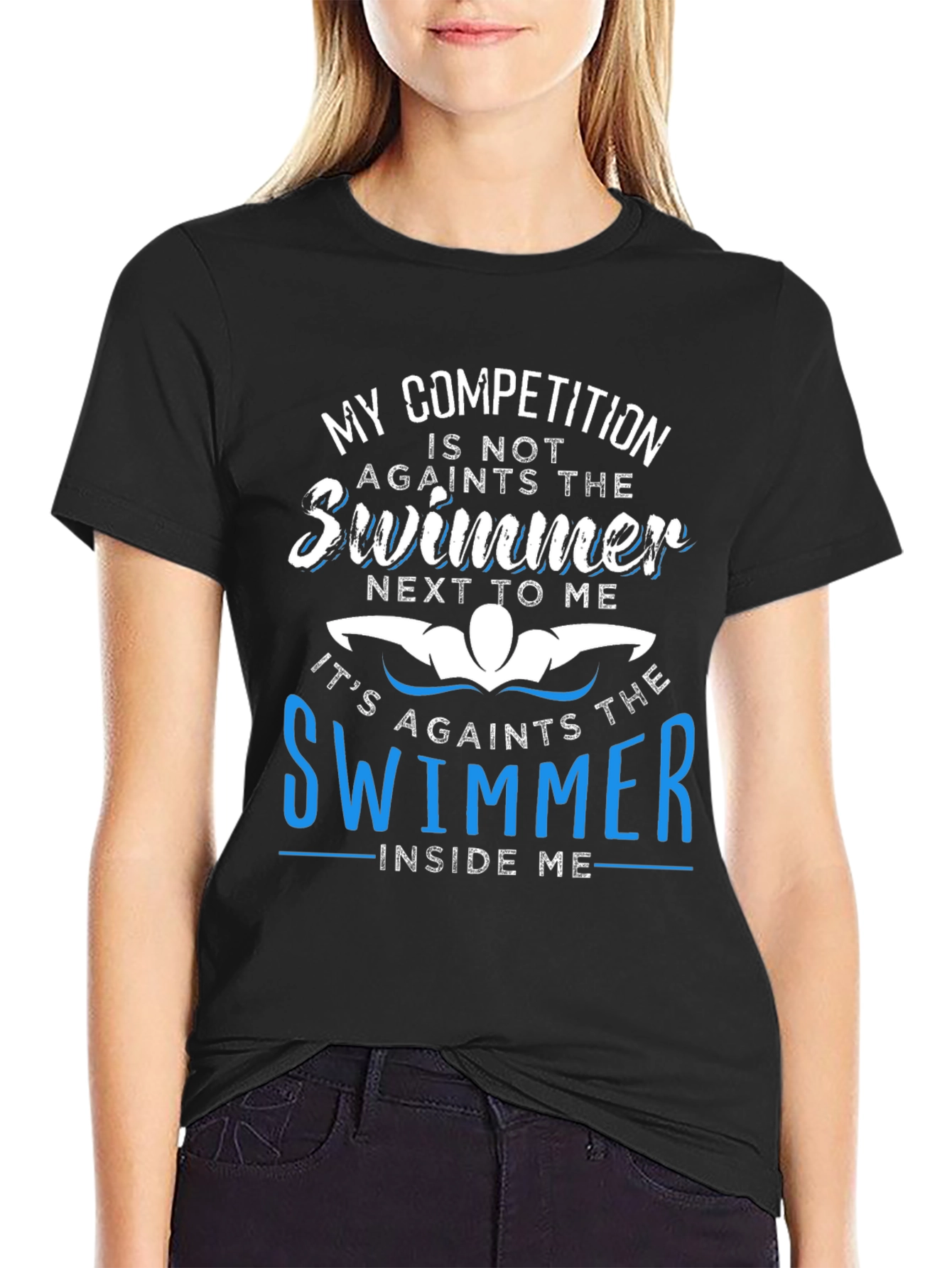 Motivational Swimmer T-Shirt: Inner Competition