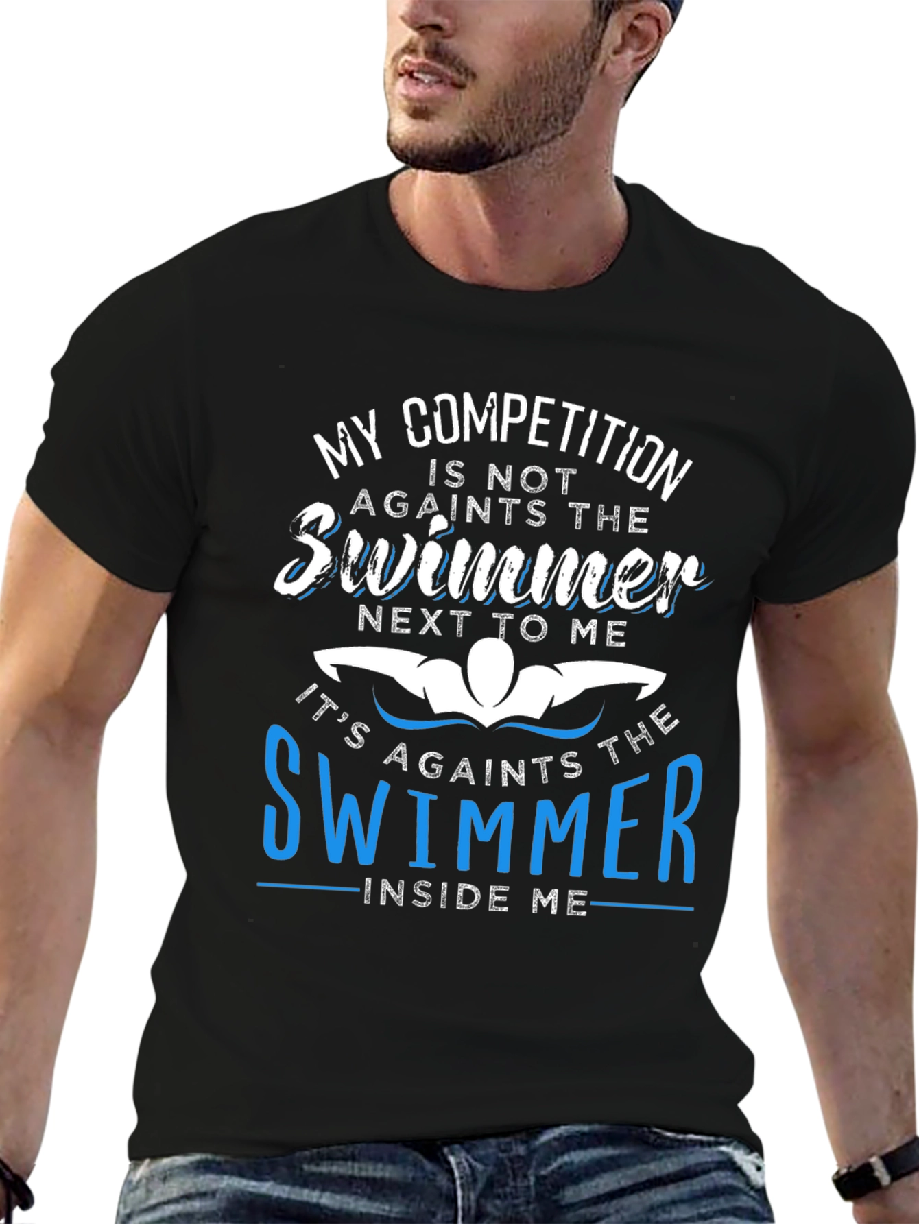 Motivational Swimmer T-Shirt: Inner Competition
