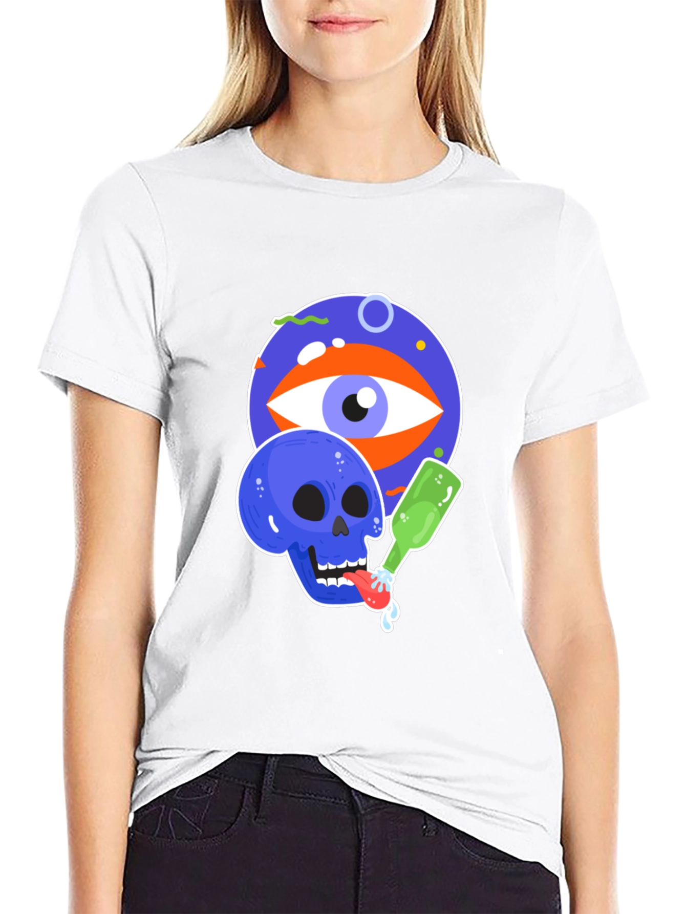 Eye & Skull Graphic Black Tee