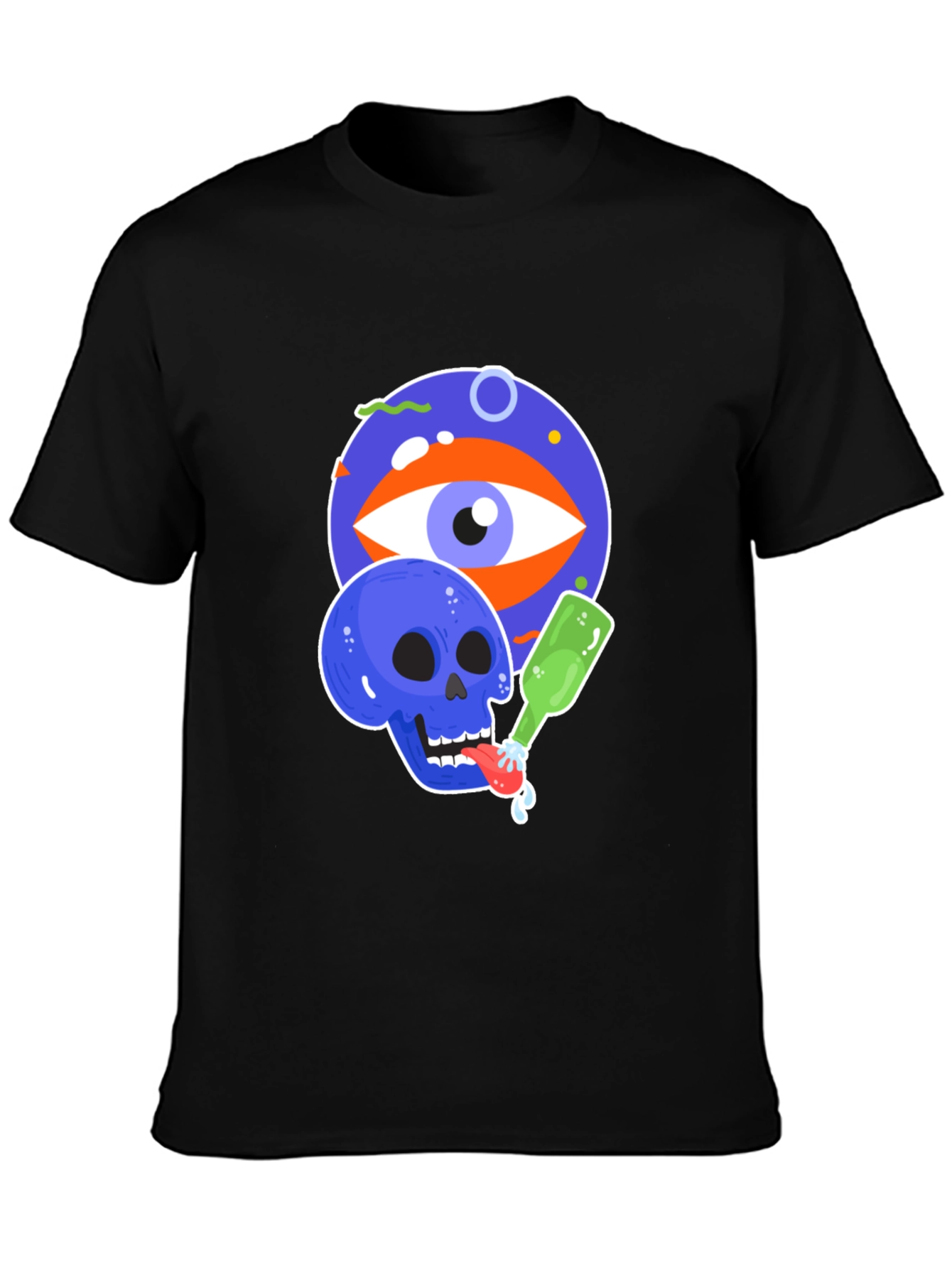 Eye & Skull Graphic Black Tee