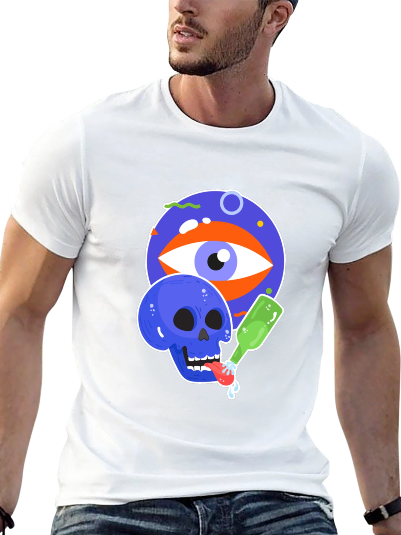 Eye & Skull Graphic Black Tee