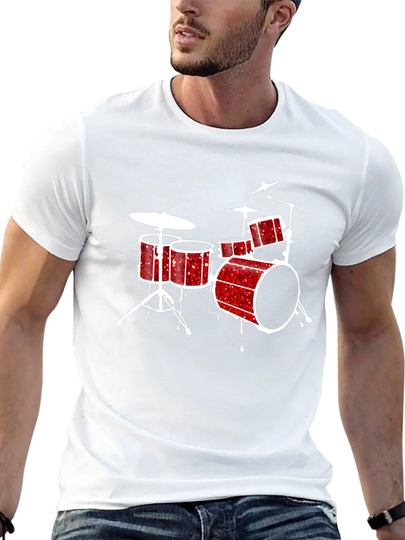 Drum Kit Graphic Tee - Musicians Black T-Shirt