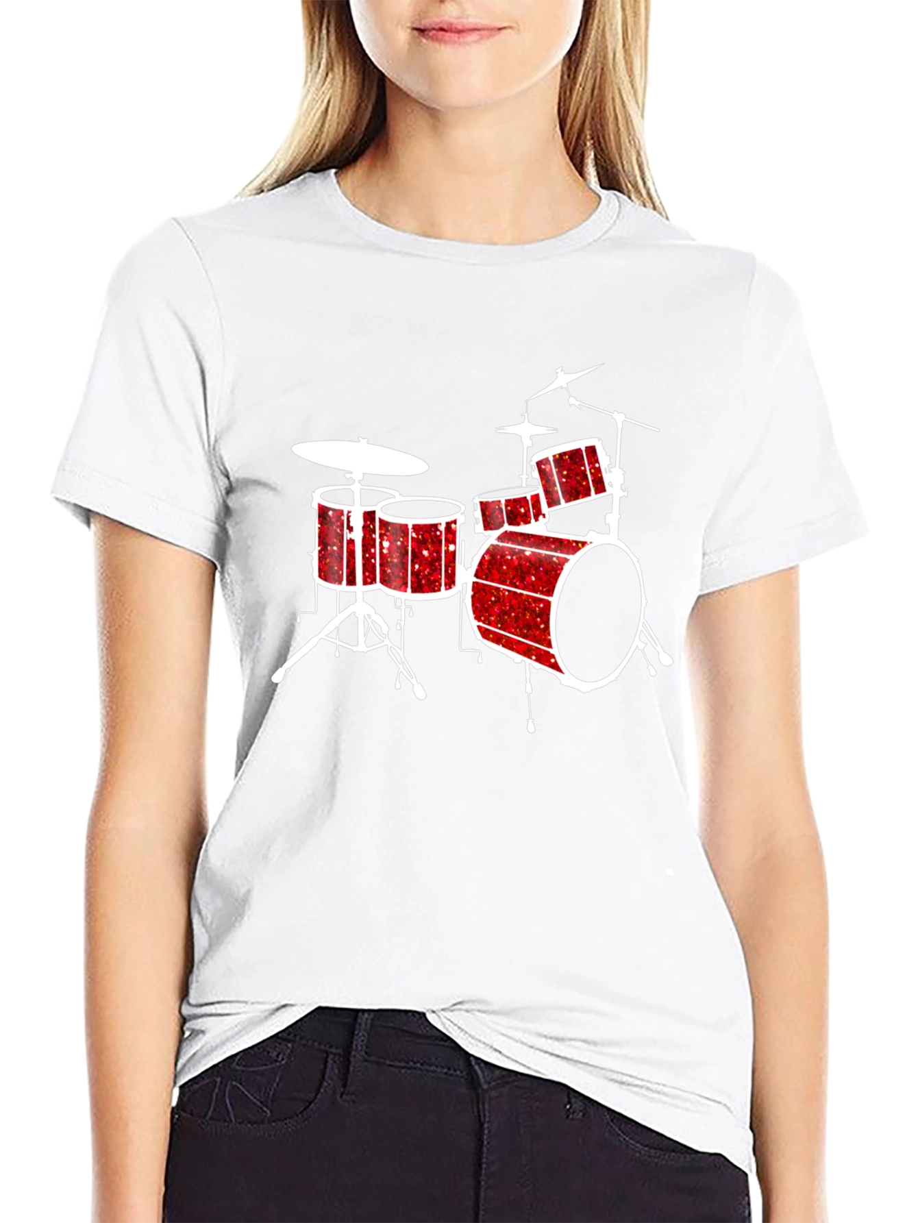 Drum Kit Graphic Tee - Musicians Black T-Shirt