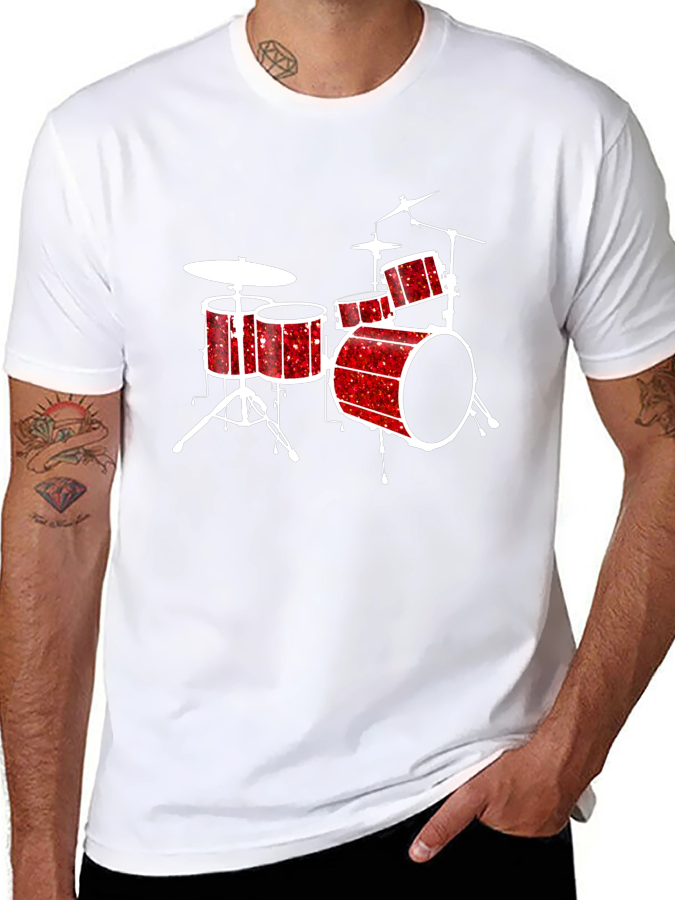 Drum Kit Graphic Tee - Musicians Black T-Shirt