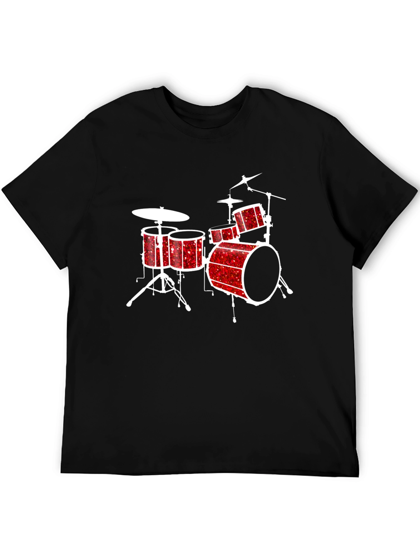 Drum Kit Graphic Tee - Musicians Black T-Shirt