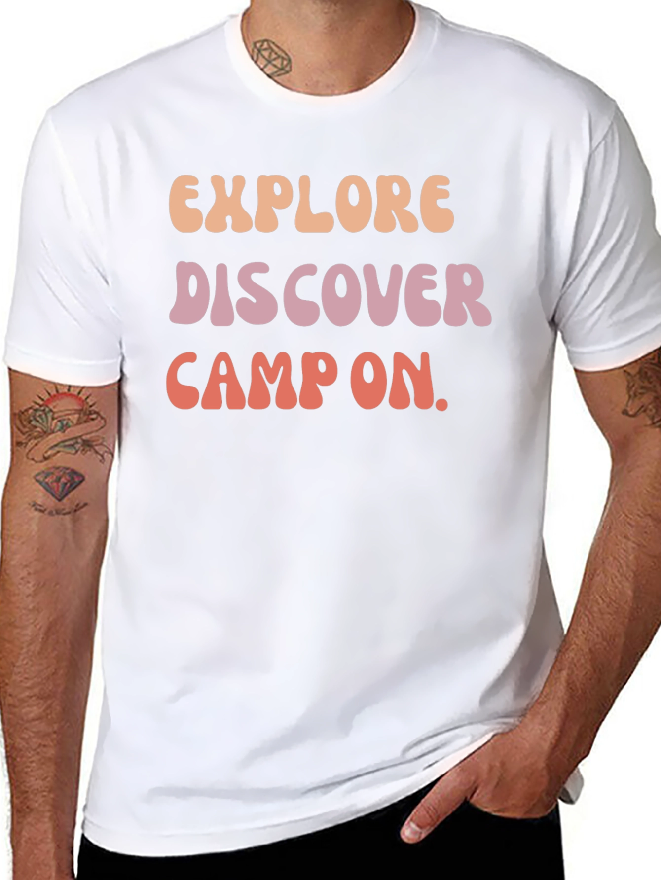 Explore Discover Camp On Graphic Tee