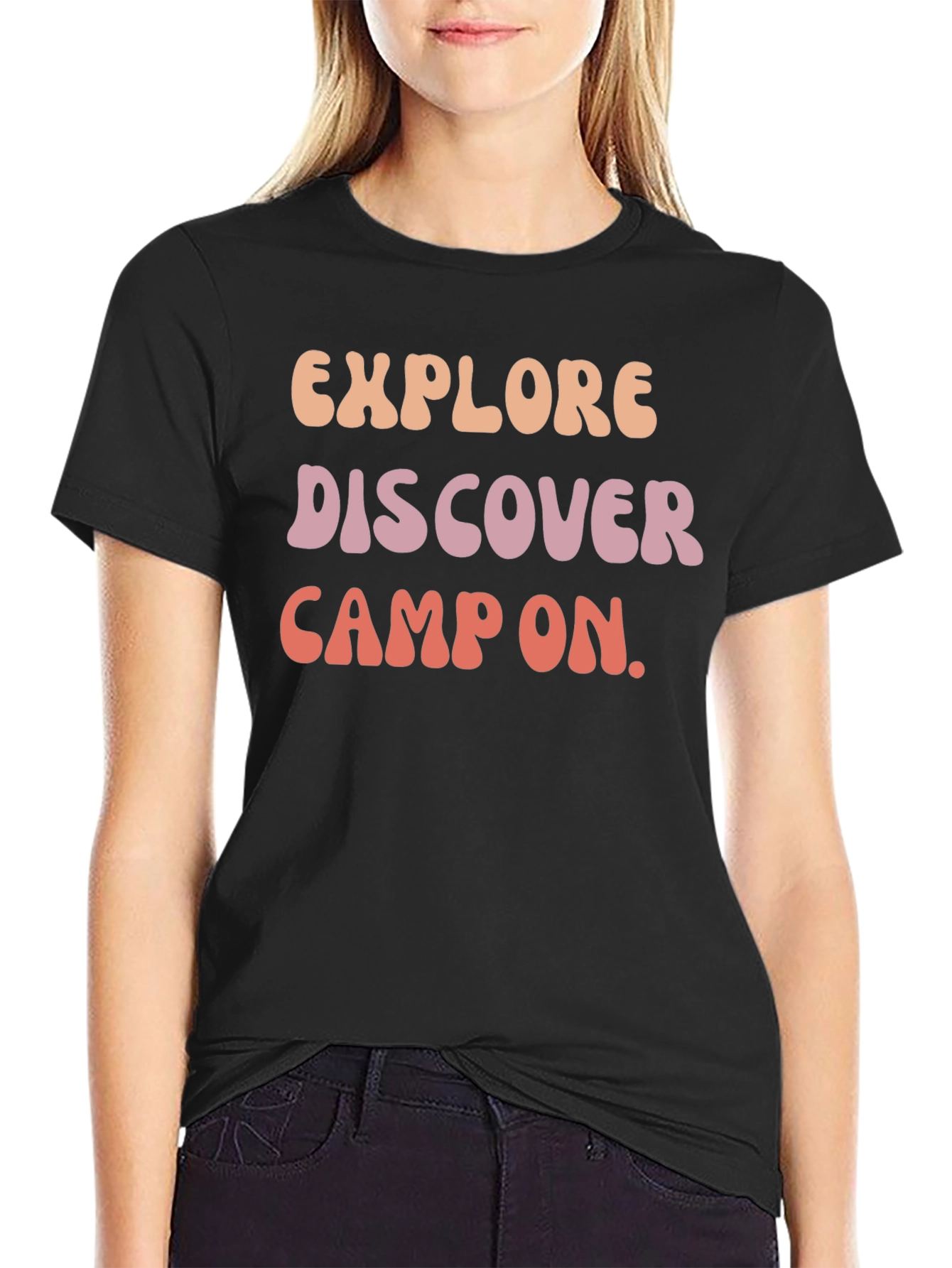 Explore Discover Camp On Graphic Tee