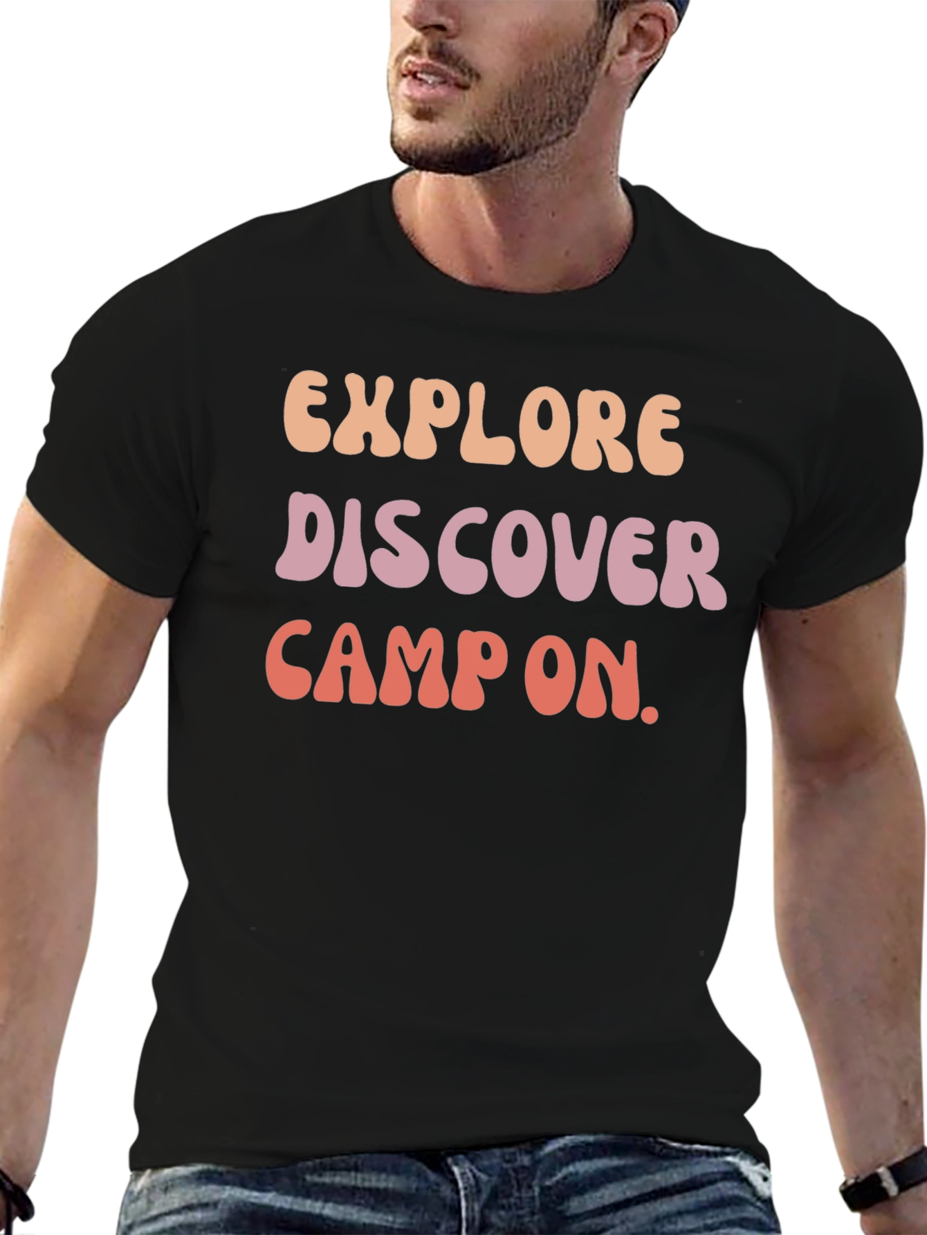 Explore Discover Camp On Graphic Tee