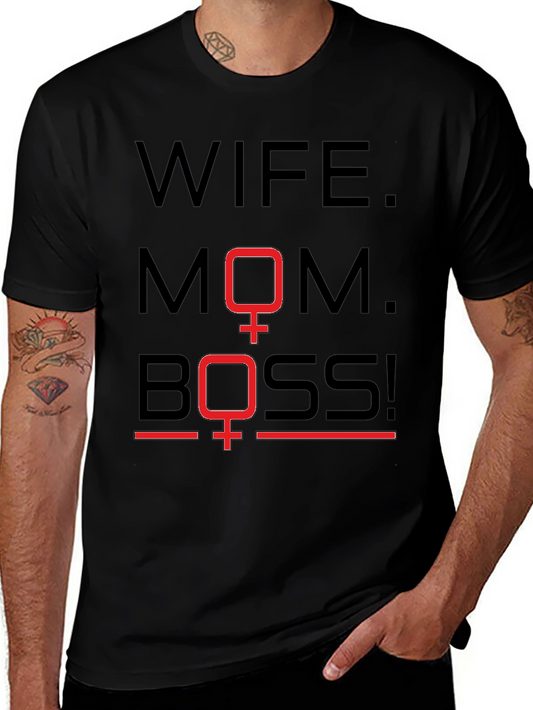 Wife Mom Boss Graphic Tee - Womens Empowerment Shirt