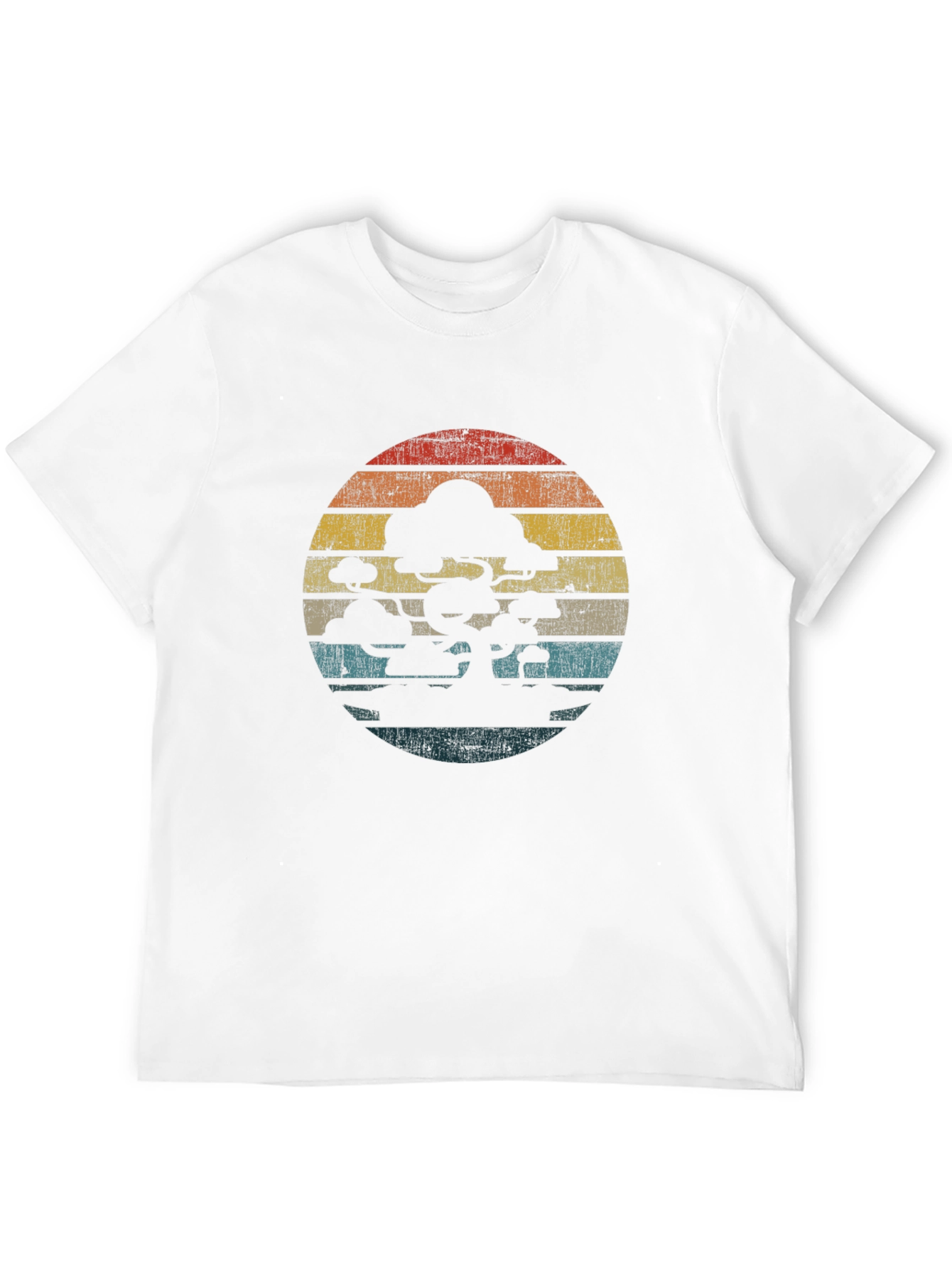Retro Bonsai Tree Sunset Graphic T-Shirt