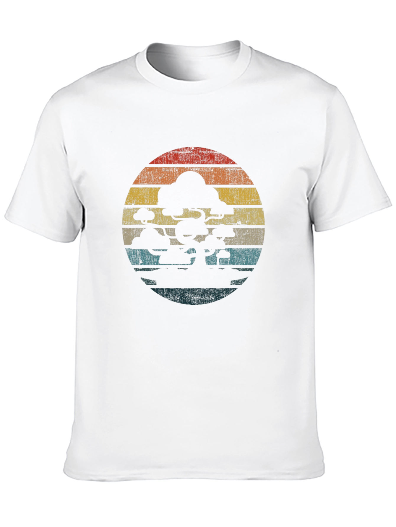 Retro Bonsai Tree Sunset Graphic T-Shirt