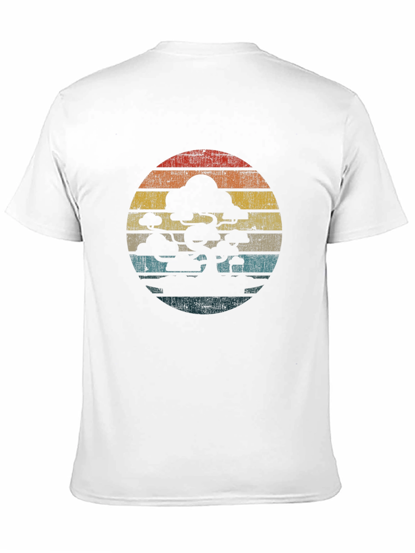 Retro Bonsai Tree Sunset Graphic T-Shirt