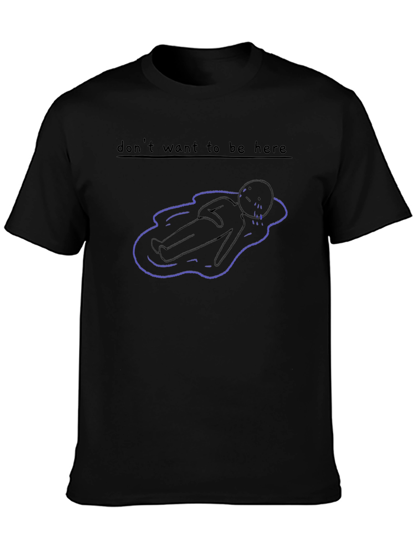 Dont Want to Be Here Graphic Tee - Black