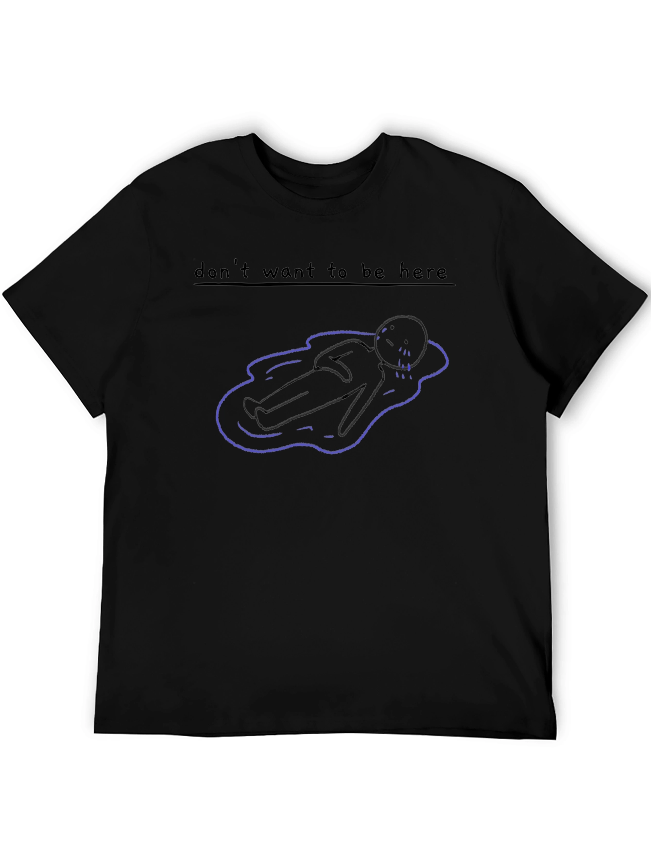 Dont Want to Be Here Graphic Tee - Black