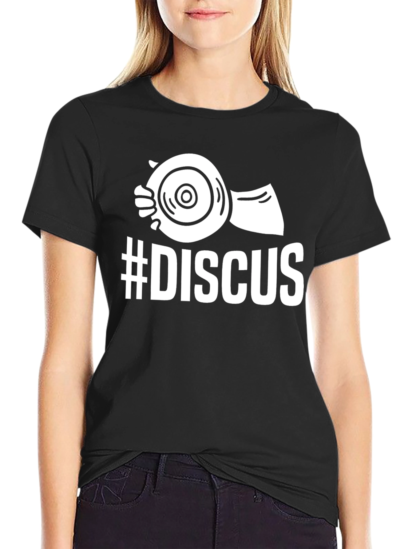Discus Thrower T-Shirt - Black Cotton Tee