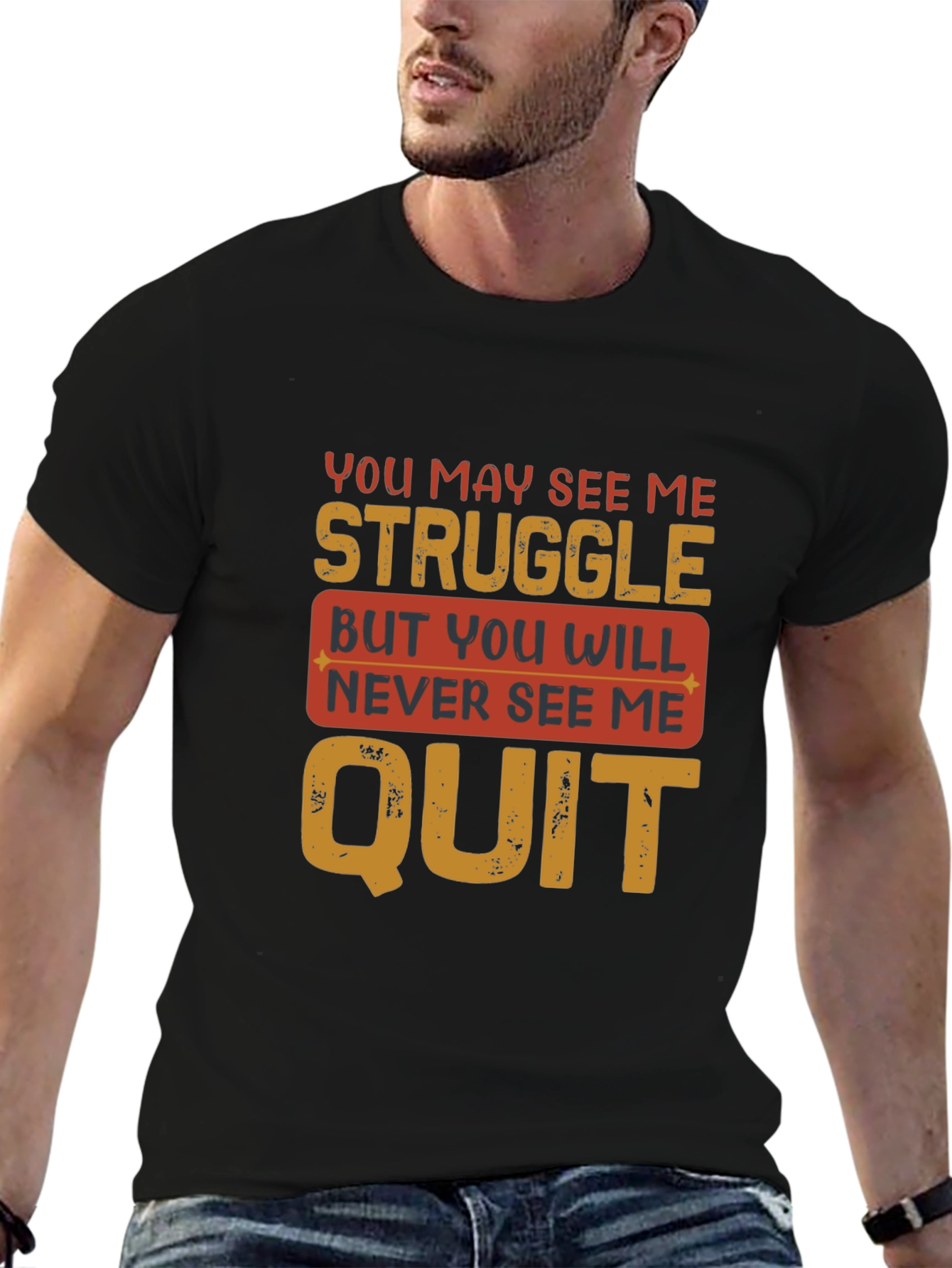Motivational Graphic Tee - Never Quit