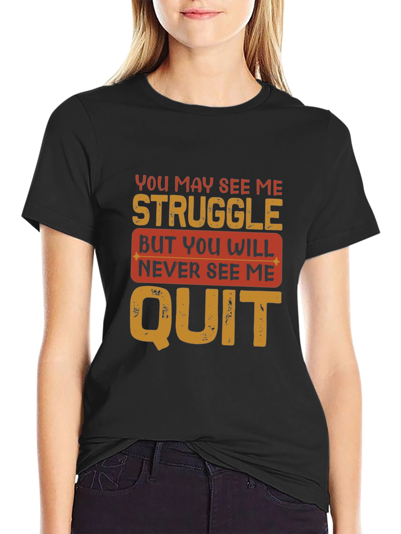 Motivational Graphic Tee - Never Quit
