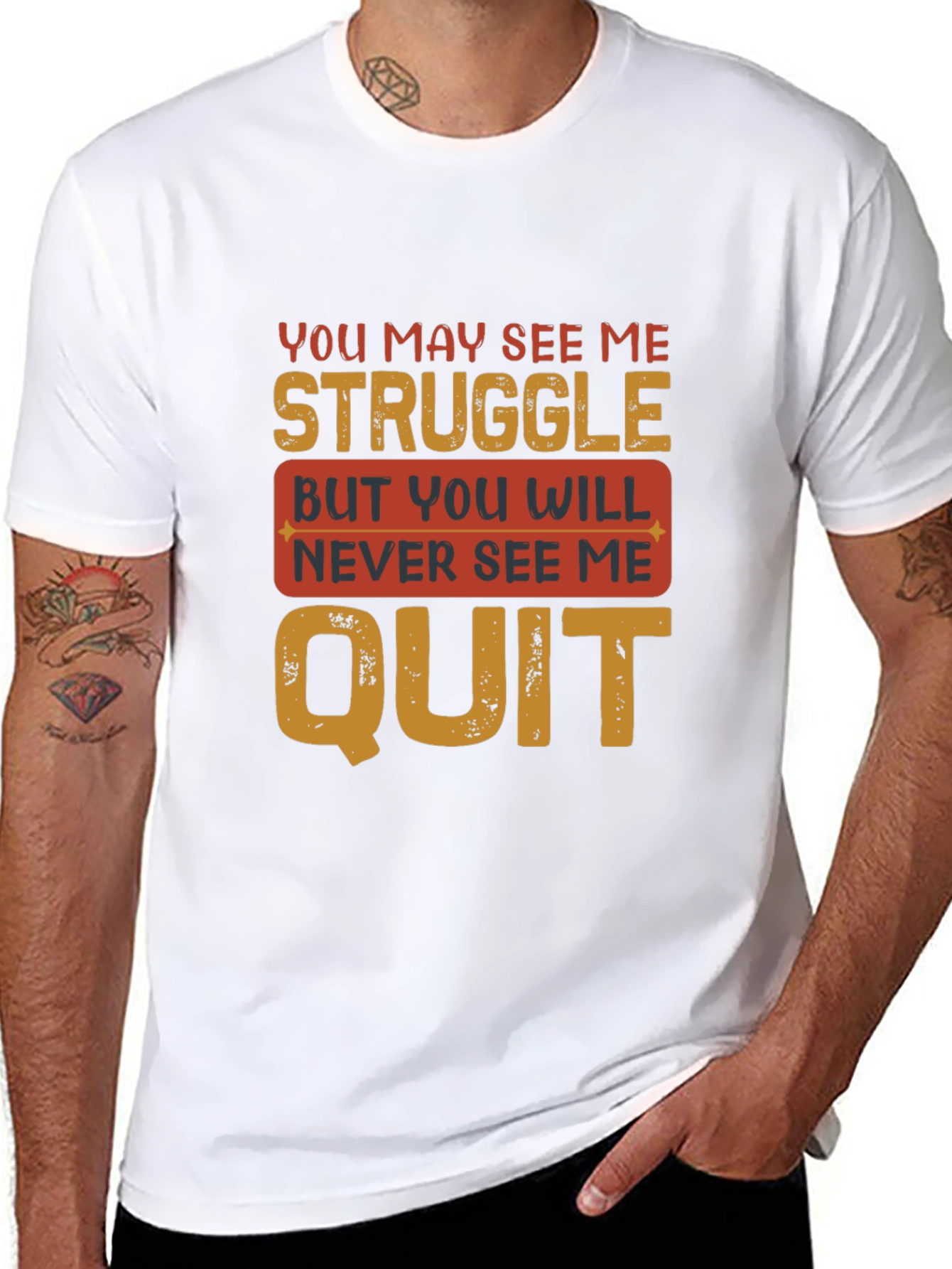 Motivational Graphic Tee - Never Quit