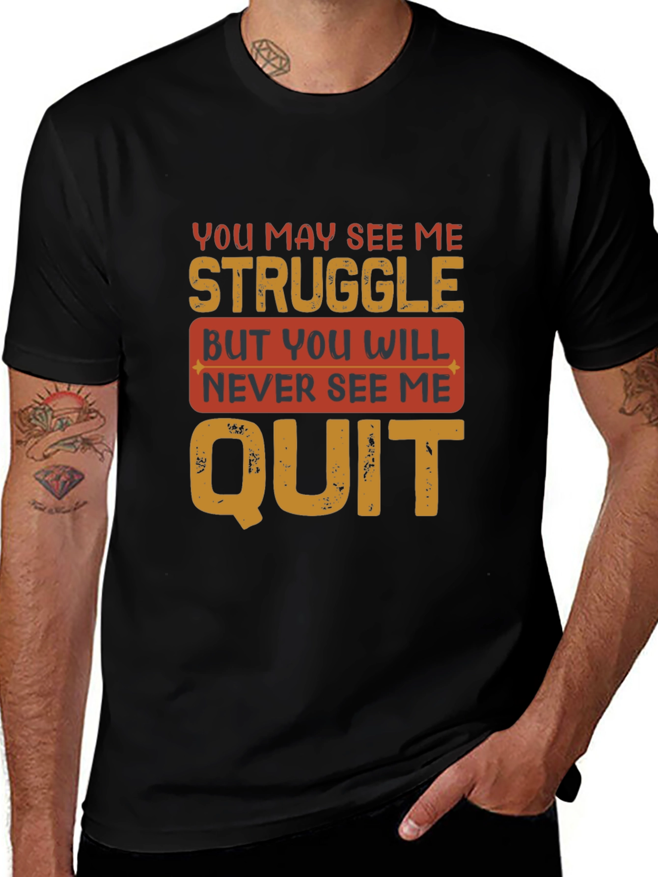 Motivational Graphic Tee - Never Quit