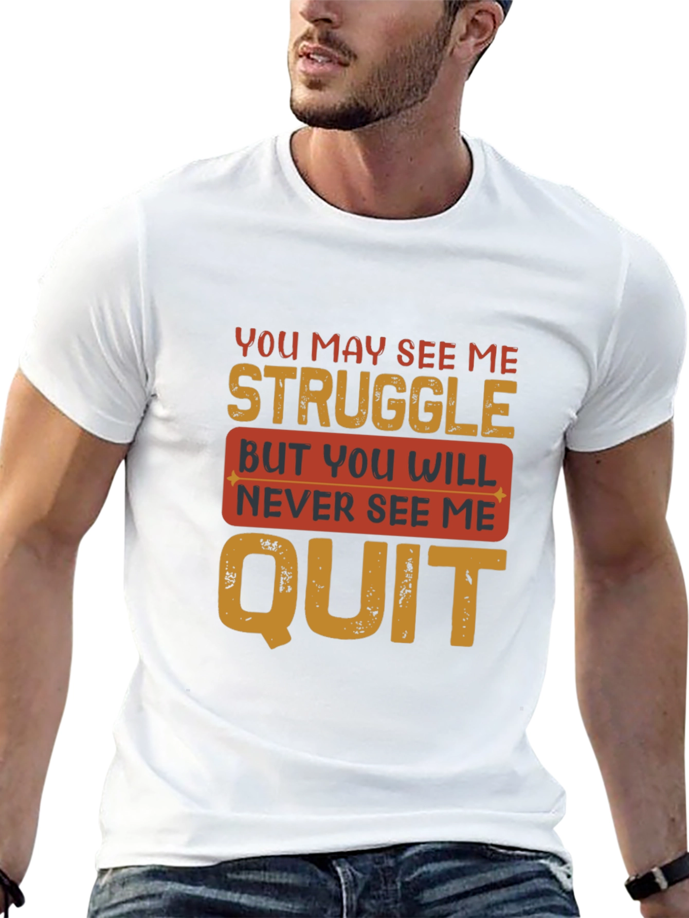 Motivational Graphic Tee - Never Quit