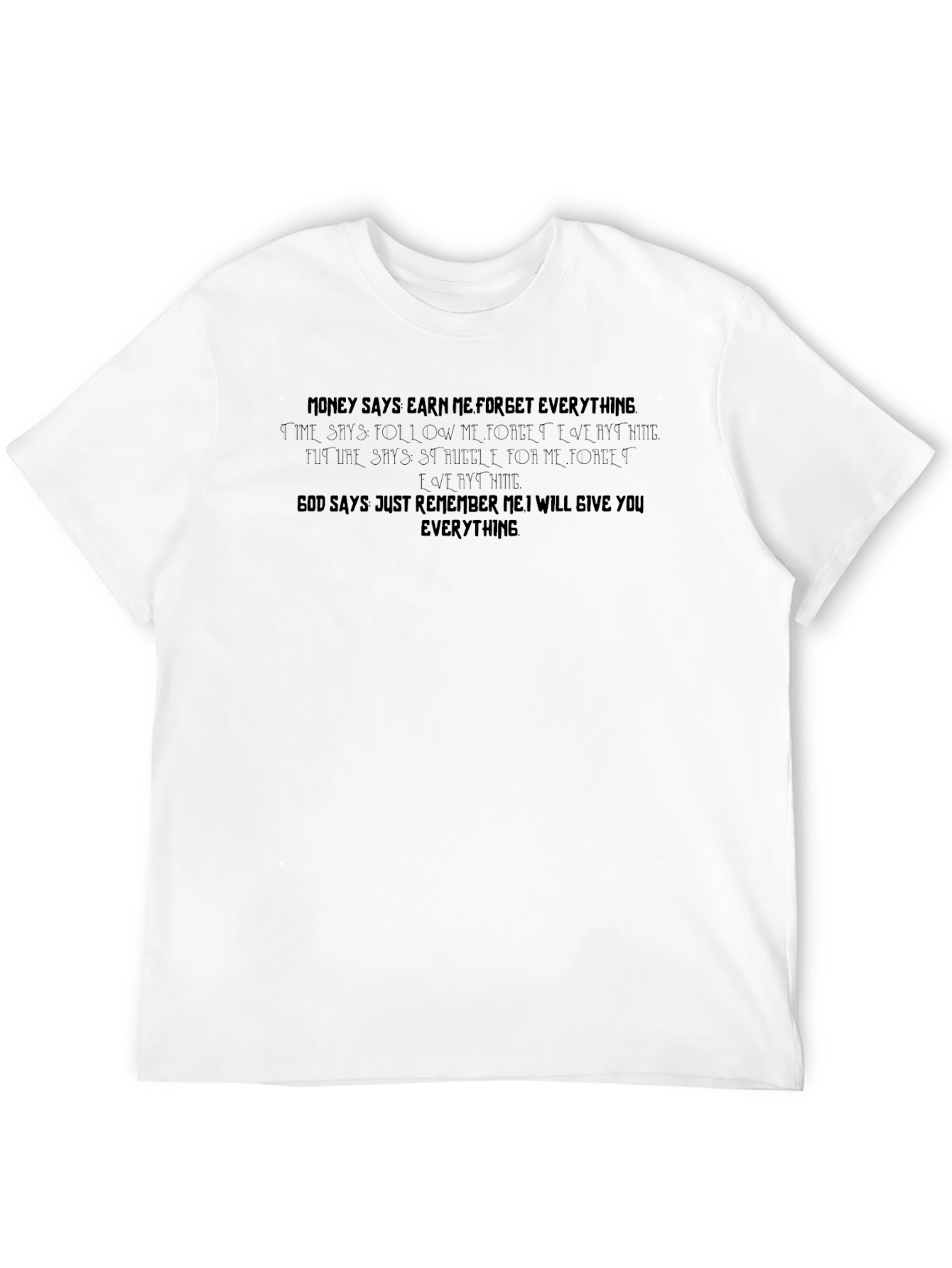 Motivational Graphic Tee - Money & God