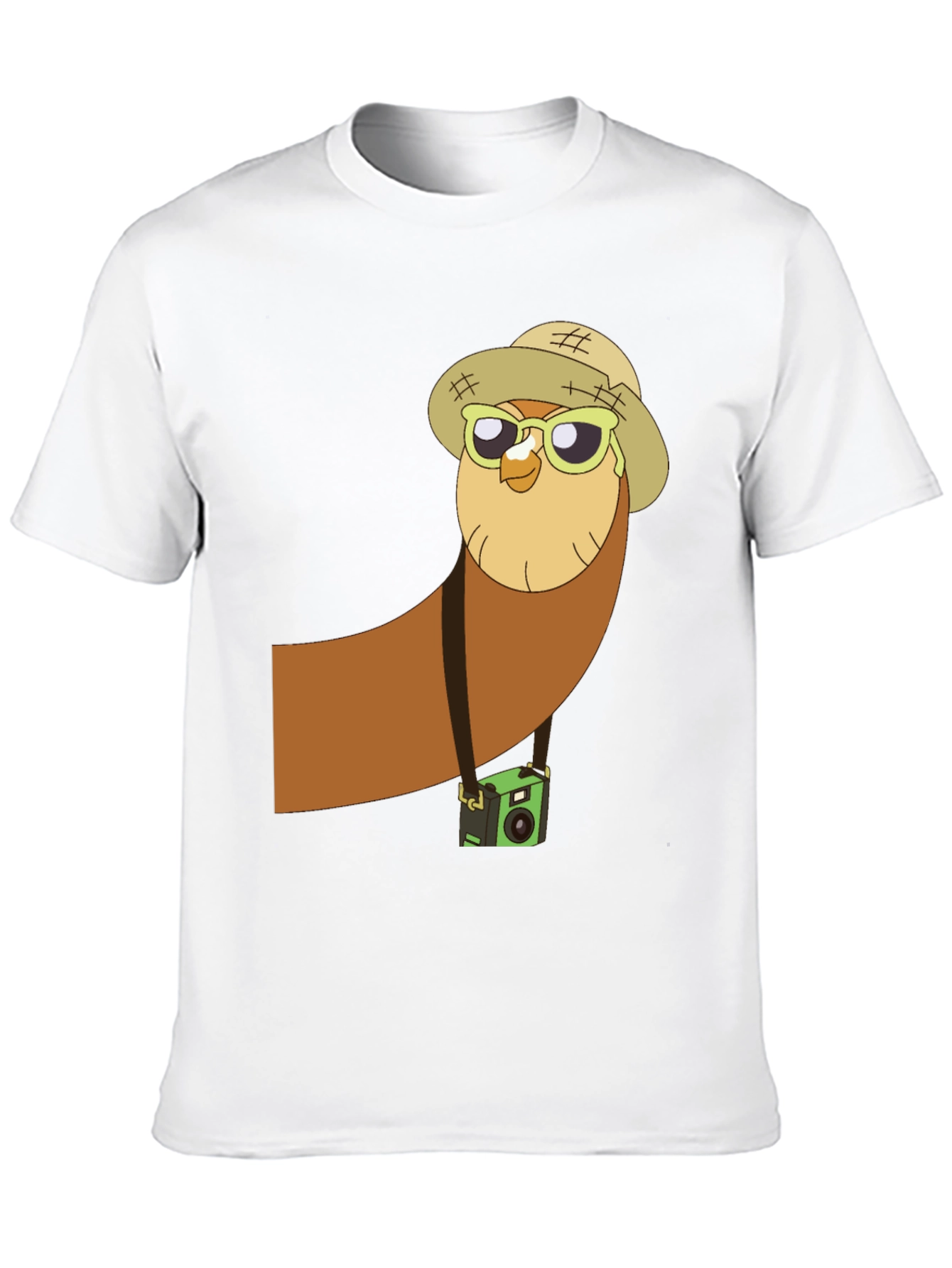 Owl Tourist Graphic Tee - Black Cotton T-Shirt