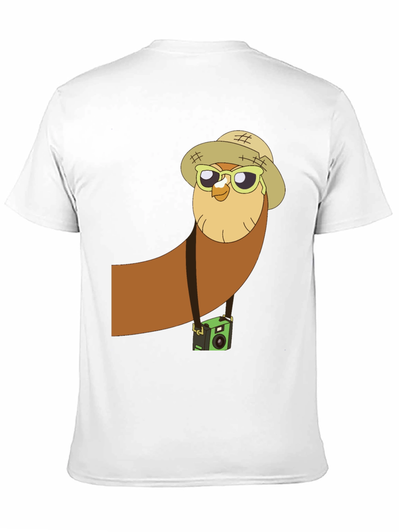 Owl Tourist Graphic Tee - Black Cotton T-Shirt