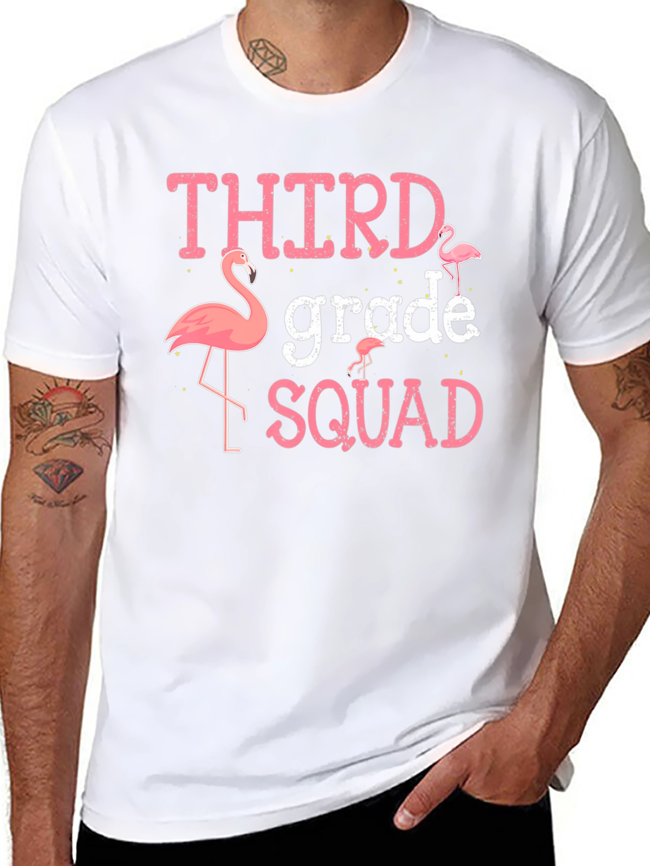 Third Grade Squad Flamingo T-Shirt