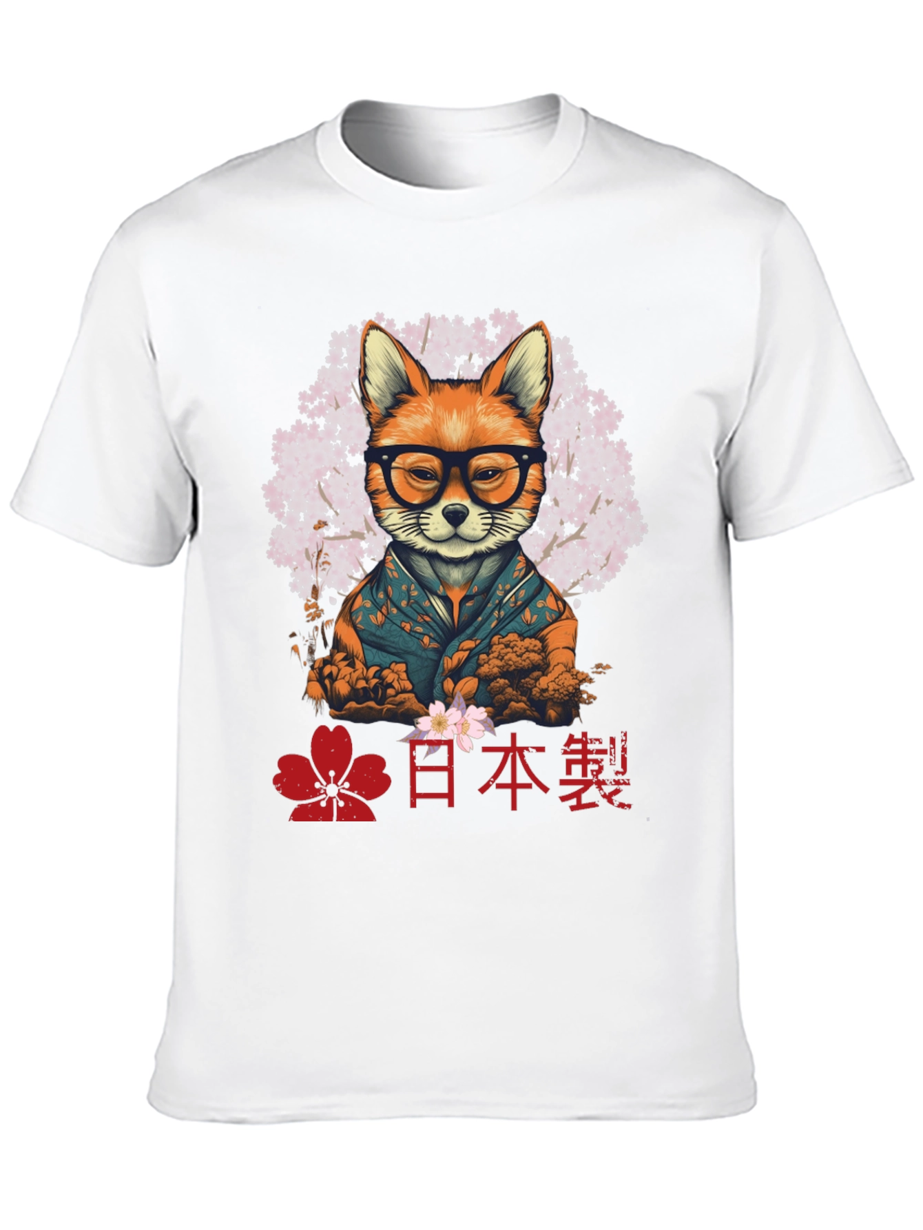 Fox in Glasses T-Shirt - Japanese Style