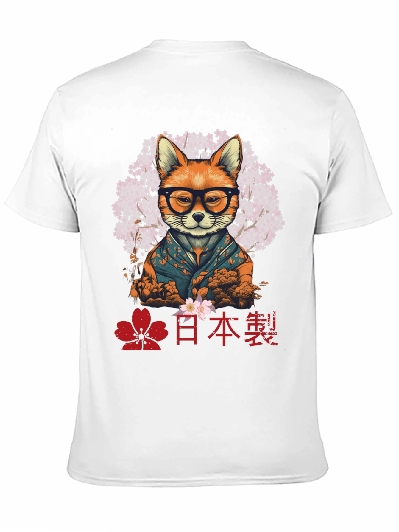 Fox in Glasses T-Shirt - Japanese Style