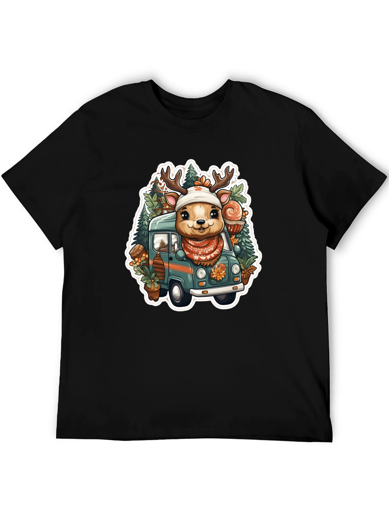 Festive Deer Truck Graphic Tee