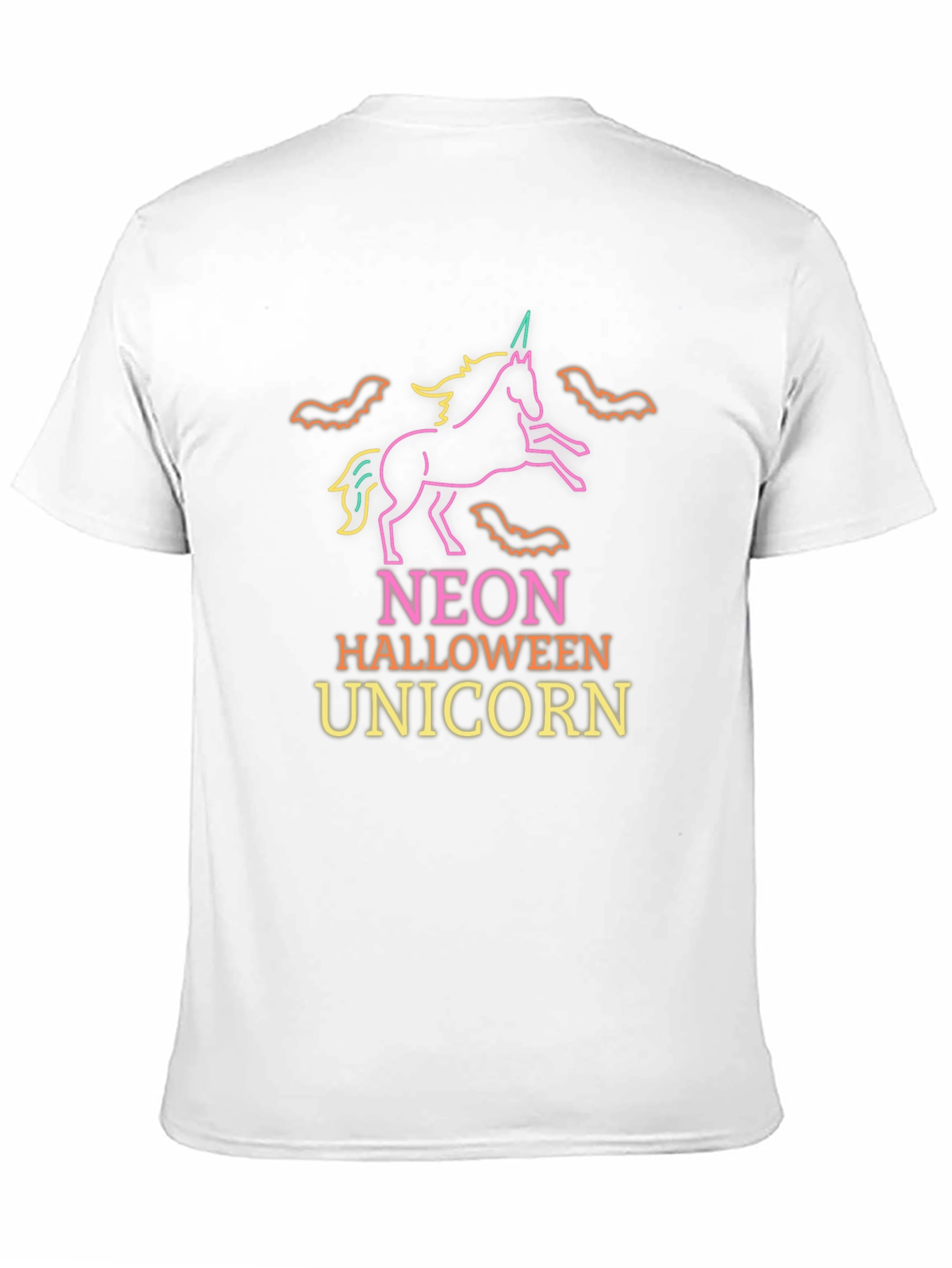 Neon Halloween Unicorn Black T-Shirt