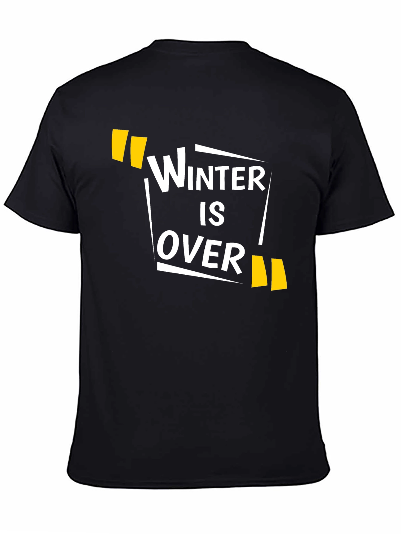 Winter is Over Graphic Print Black T-Shirt