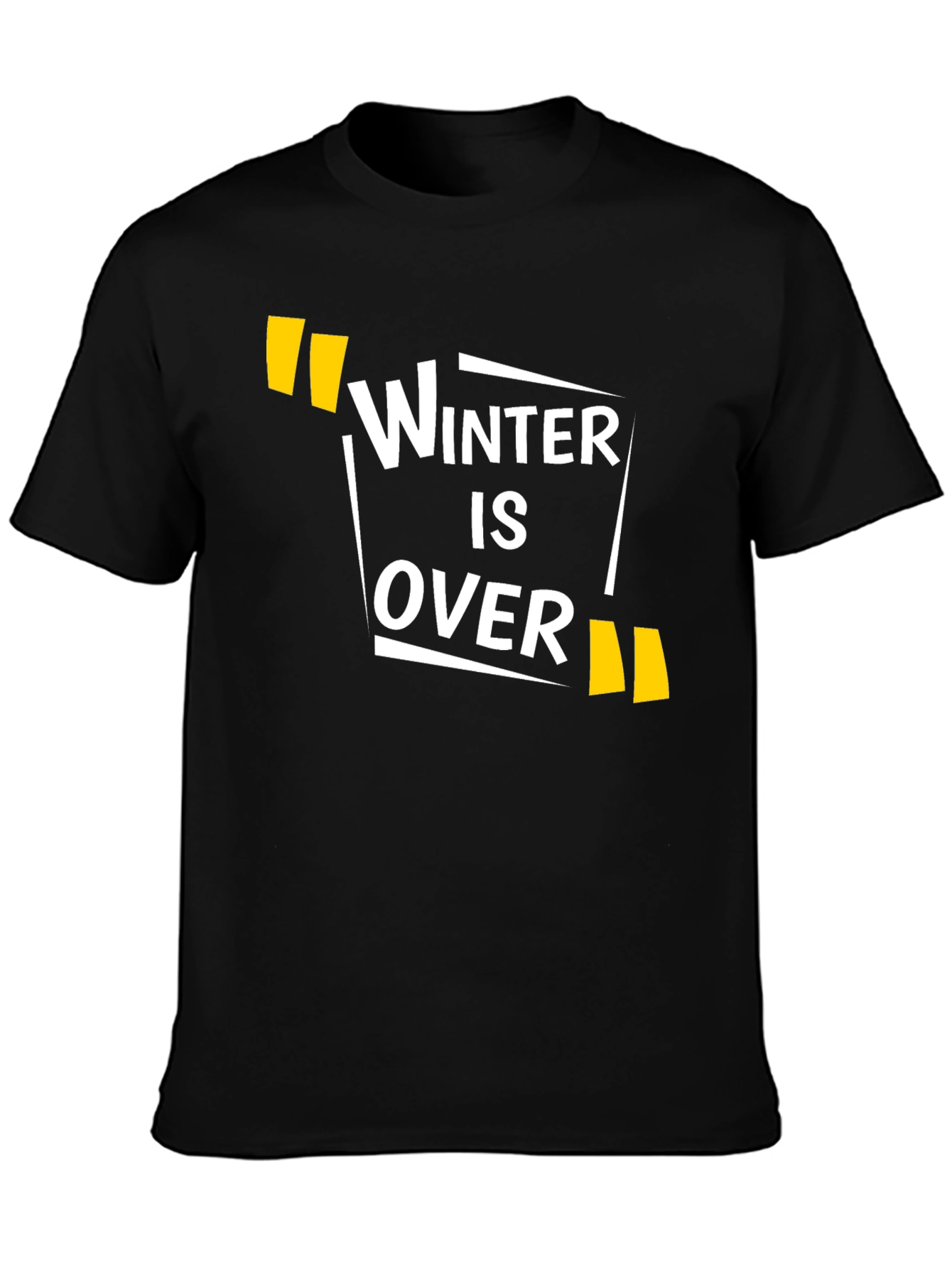 Winter is Over Graphic Print Black T-Shirt