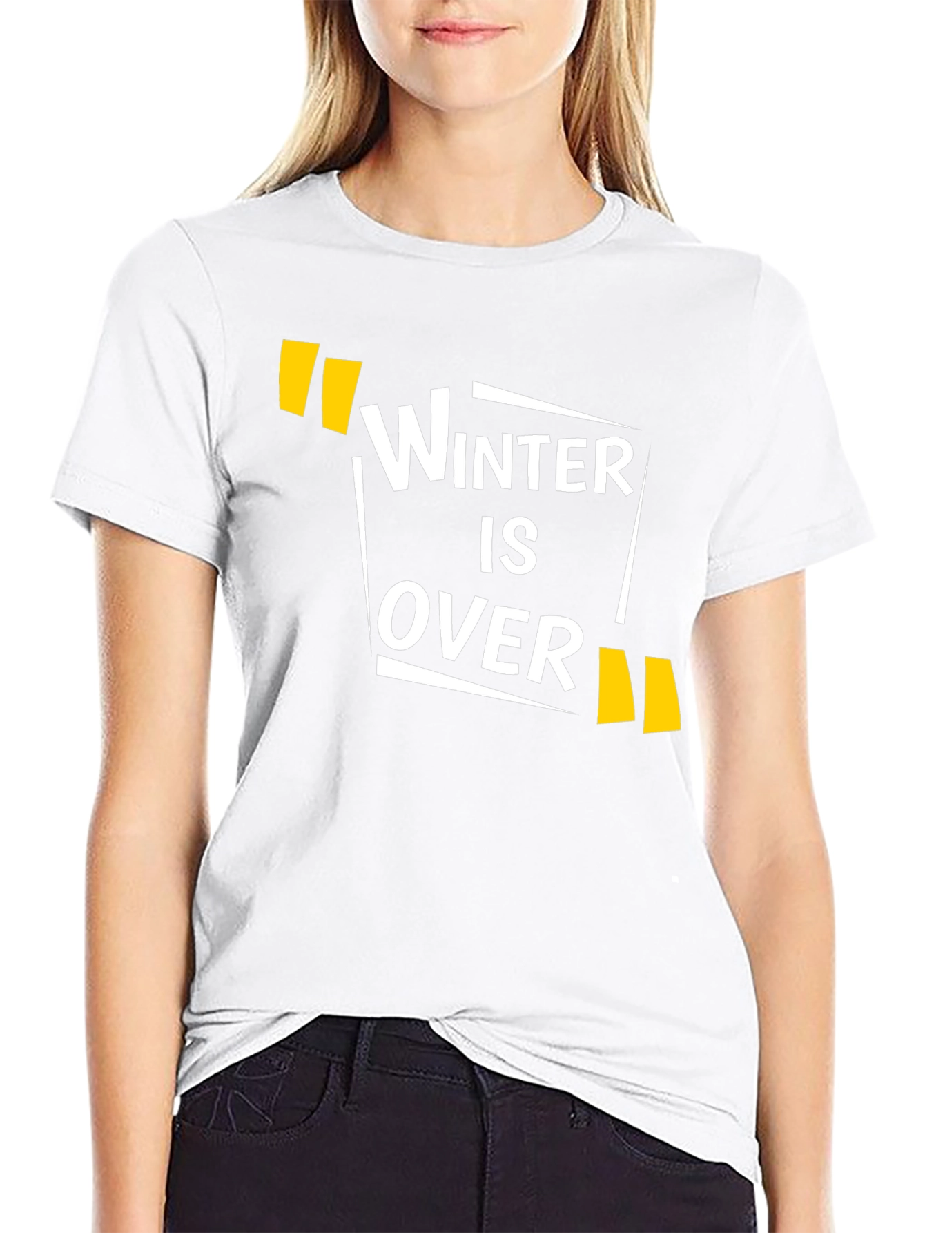 Winter is Over Graphic Print Black T-Shirt