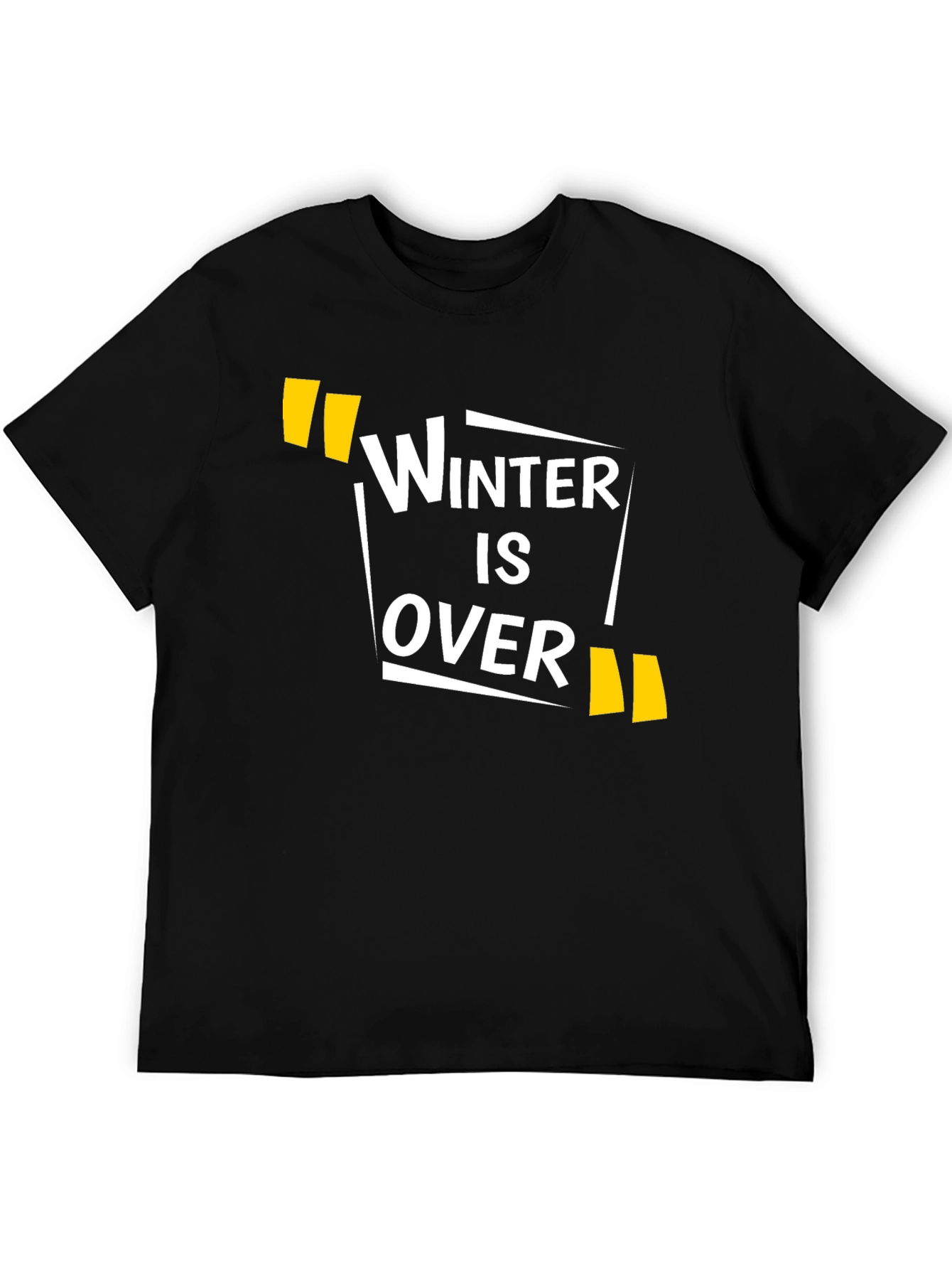 Winter is Over Graphic Print Black T-Shirt